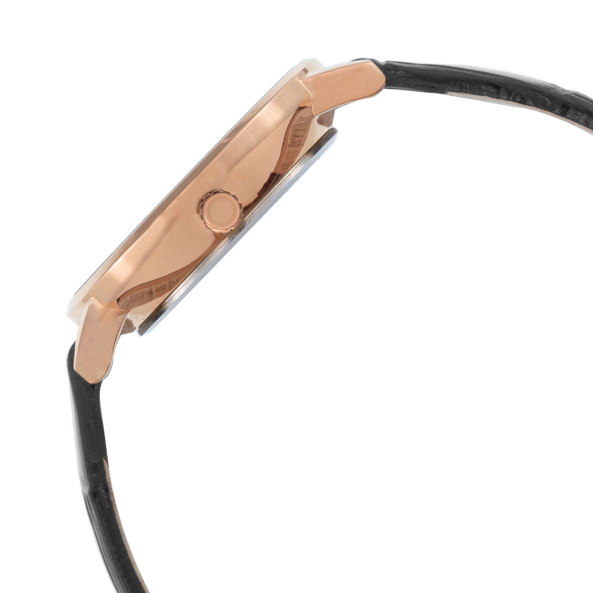 ELIZ ES8908L1RGG SS Caseback & Leather 3-Hands Women's Watch