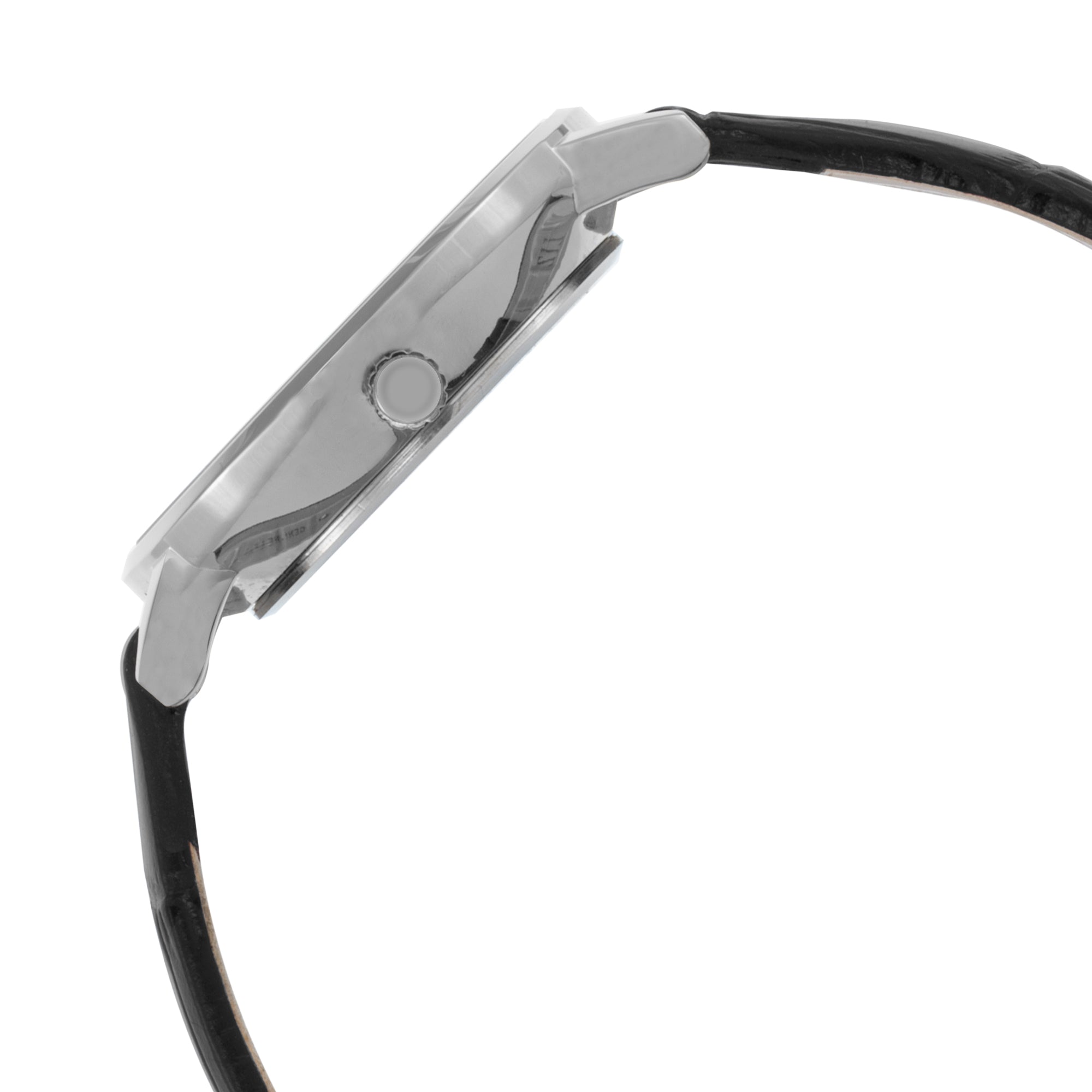 ELIZ ES8908L1SSN SS Caseback & Leather 3-Hands Women's Watch