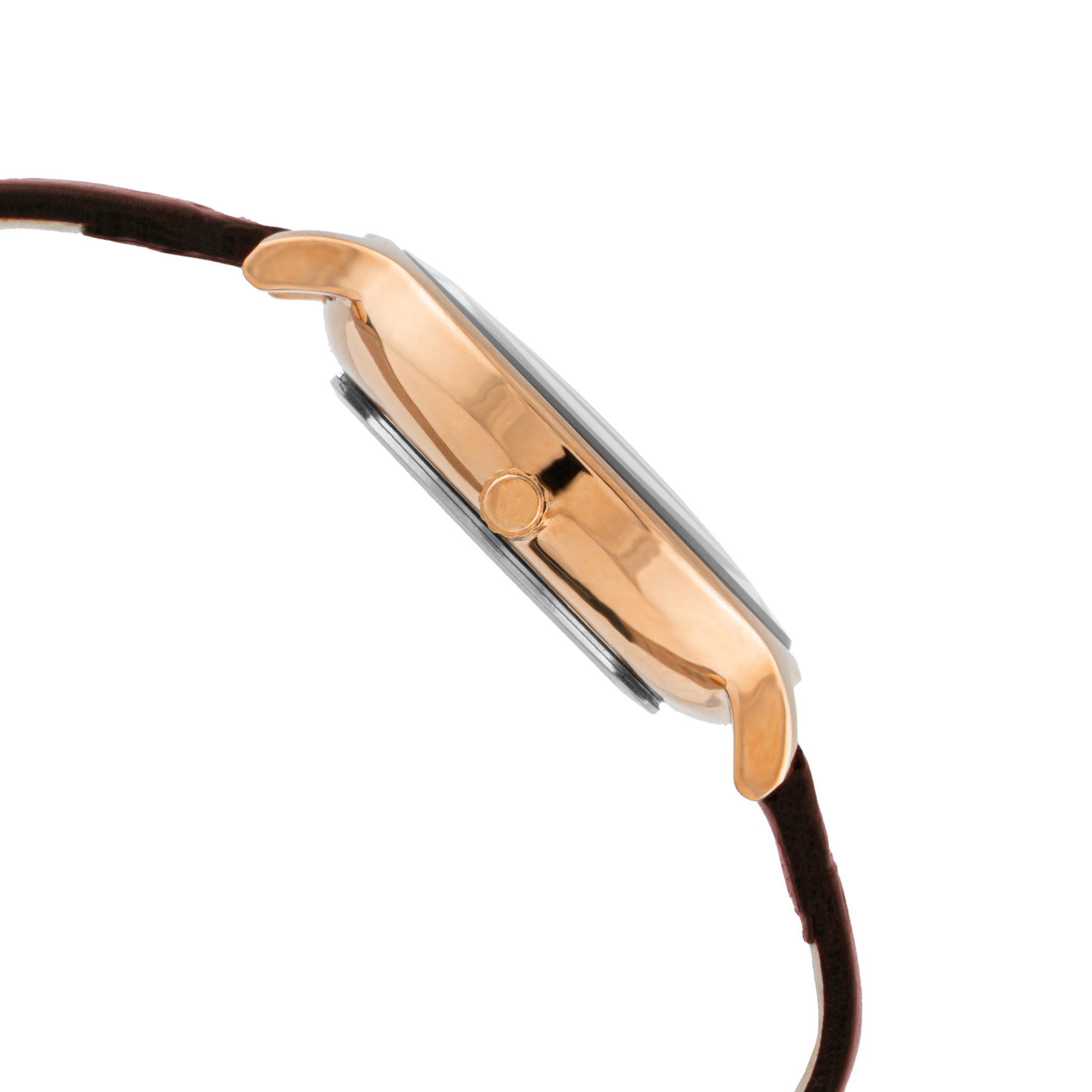 ELIZ ES8909L1RPO SS Caseback & Leather Strap 3-Hands Women's Watch