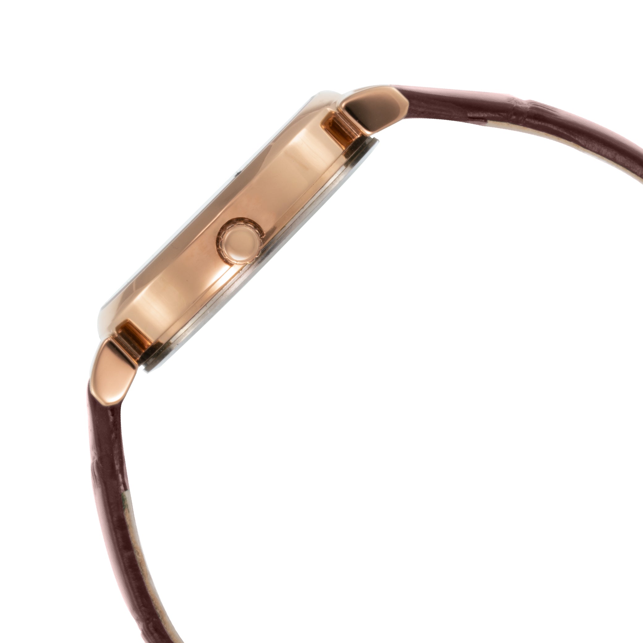 ELIZ ES8910L1ROO SS Caseback & Leather 2-Hands Women's Watch