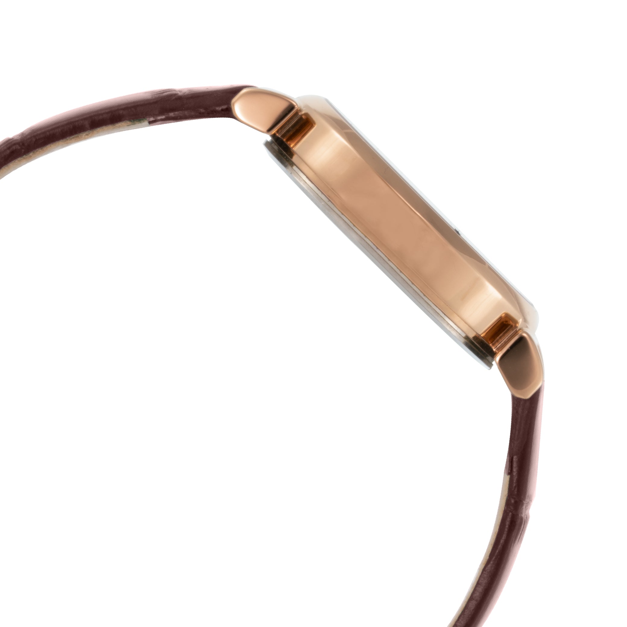 ELIZ ES8910L1ROO SS Caseback & Leather 2-Hands Women's Watch