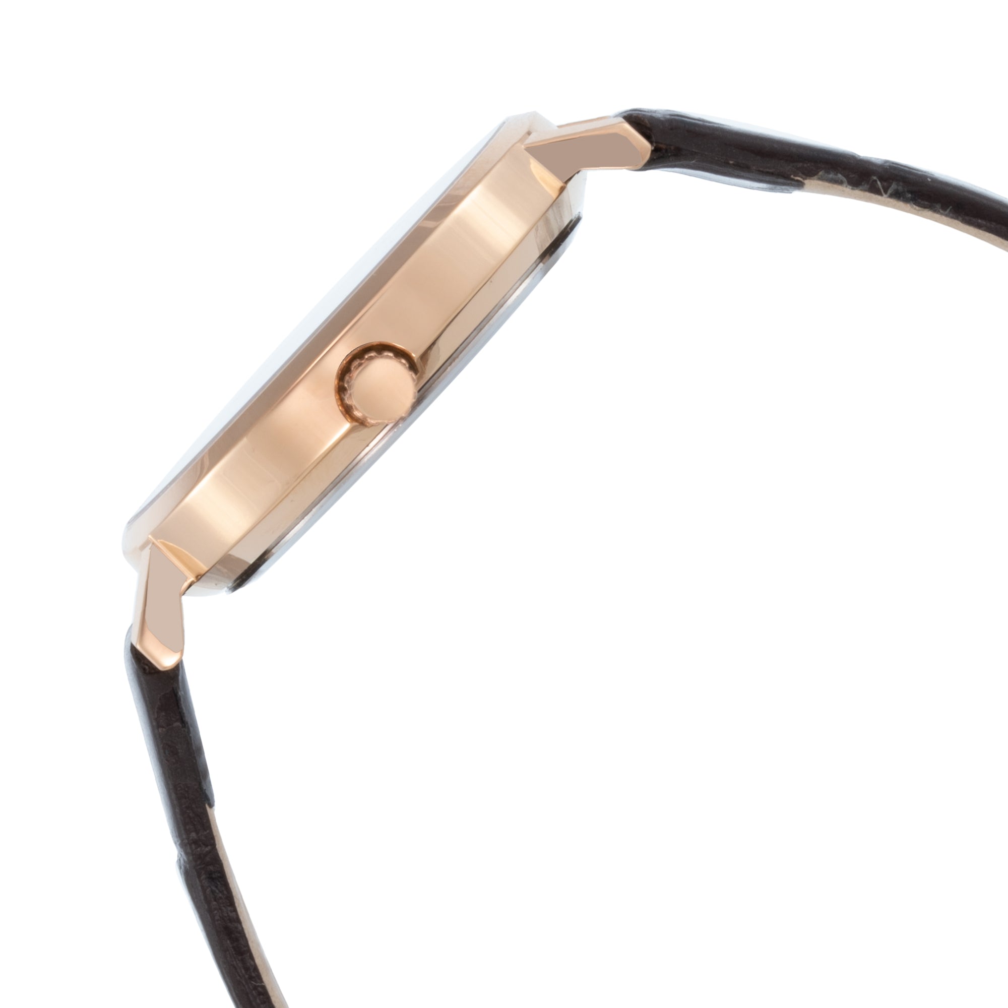 ELIZ ES8911L1RSO SS Caseback & Leather 3-Hands Women's Watch