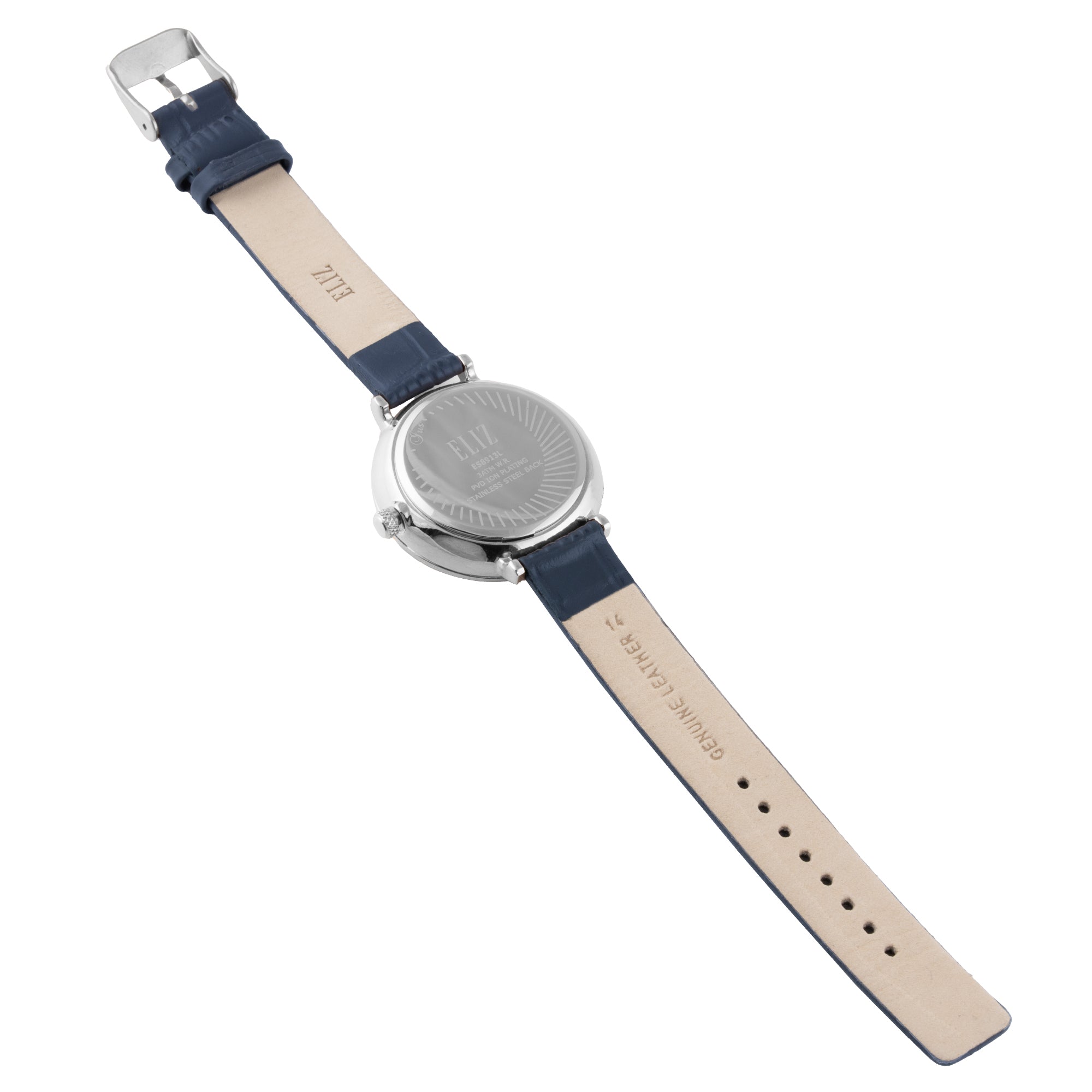 ELIZ ES8913L1SBB SS Caseback & Leather Strap Multifunction Women's Watch