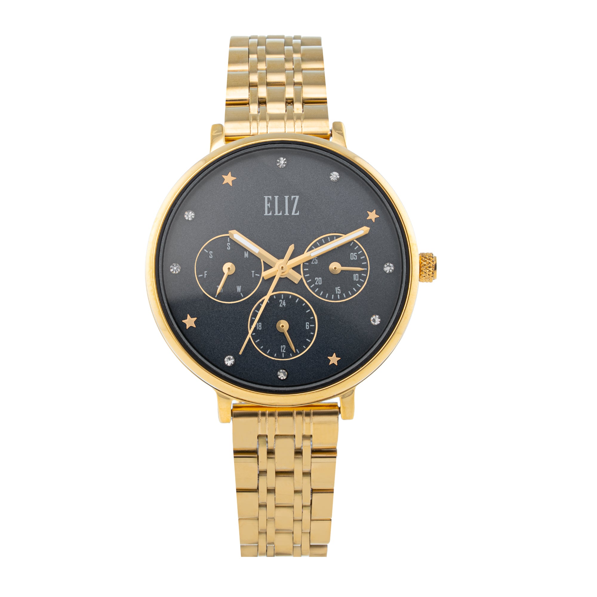 ELIZ ES8915L2GGG SS Caseback & Band Multifunction Women's Watch