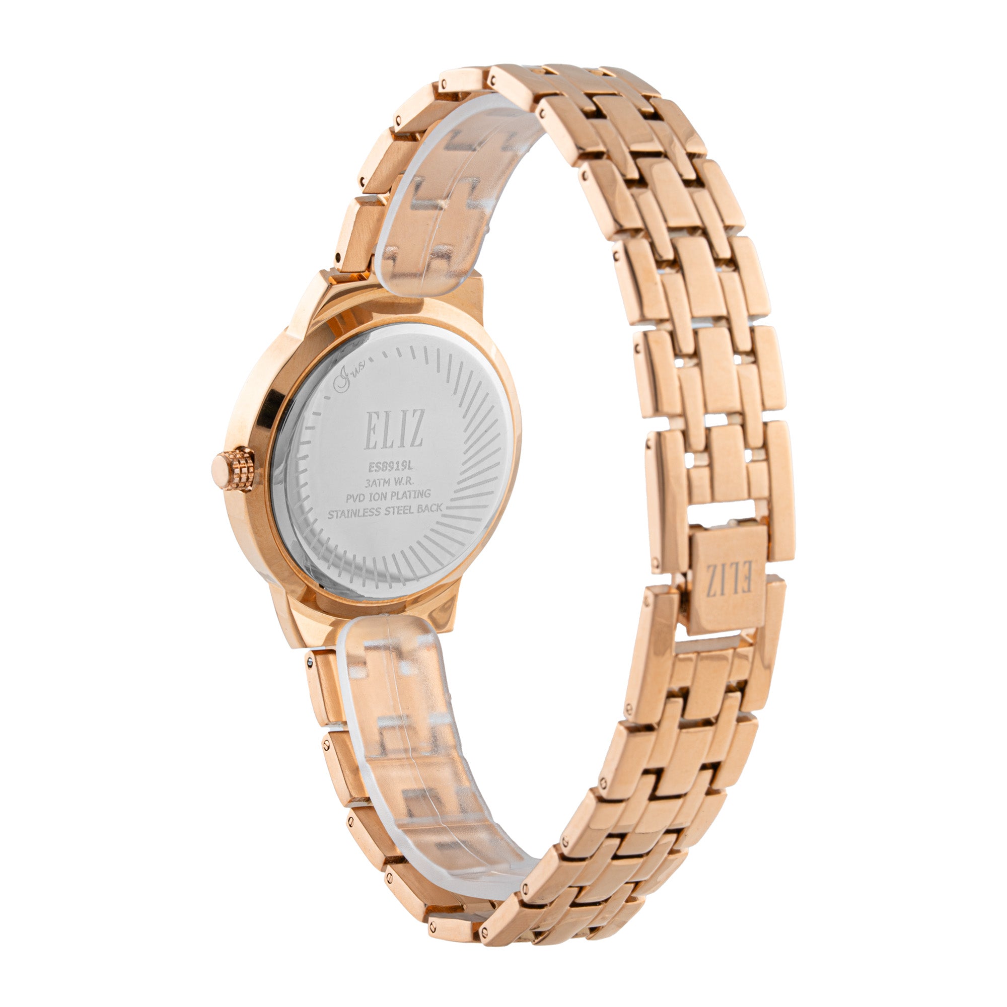 ELIZ ES8919L2RPR Metal Case and Bracelet 3-Hands Women's Watch