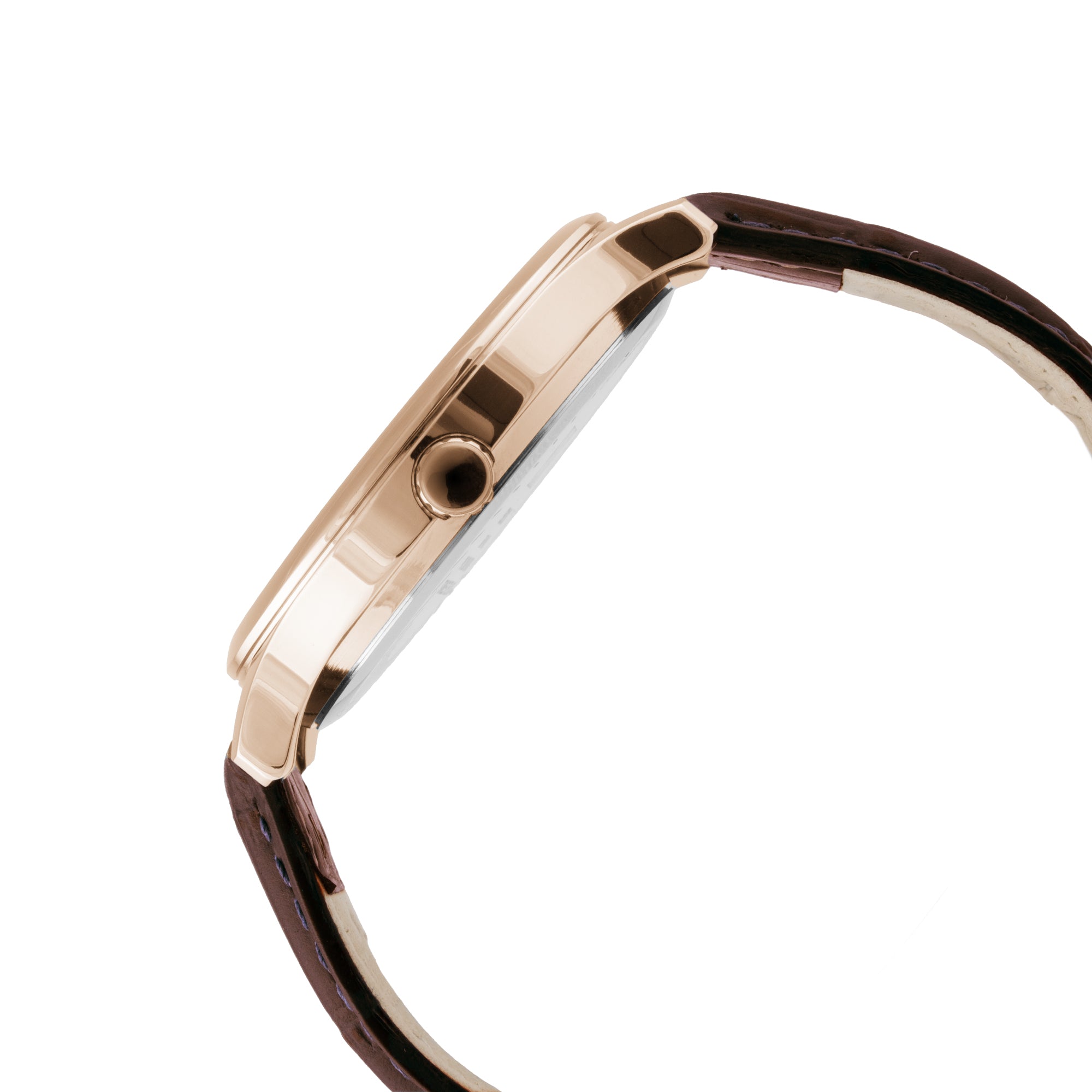ELIZ ES8921G1ROO – ELIZ Classique Men's Watch – 42mm PVD Rose Gold Case – Brown Dial – Quartz Movement – Brown Leather Strap