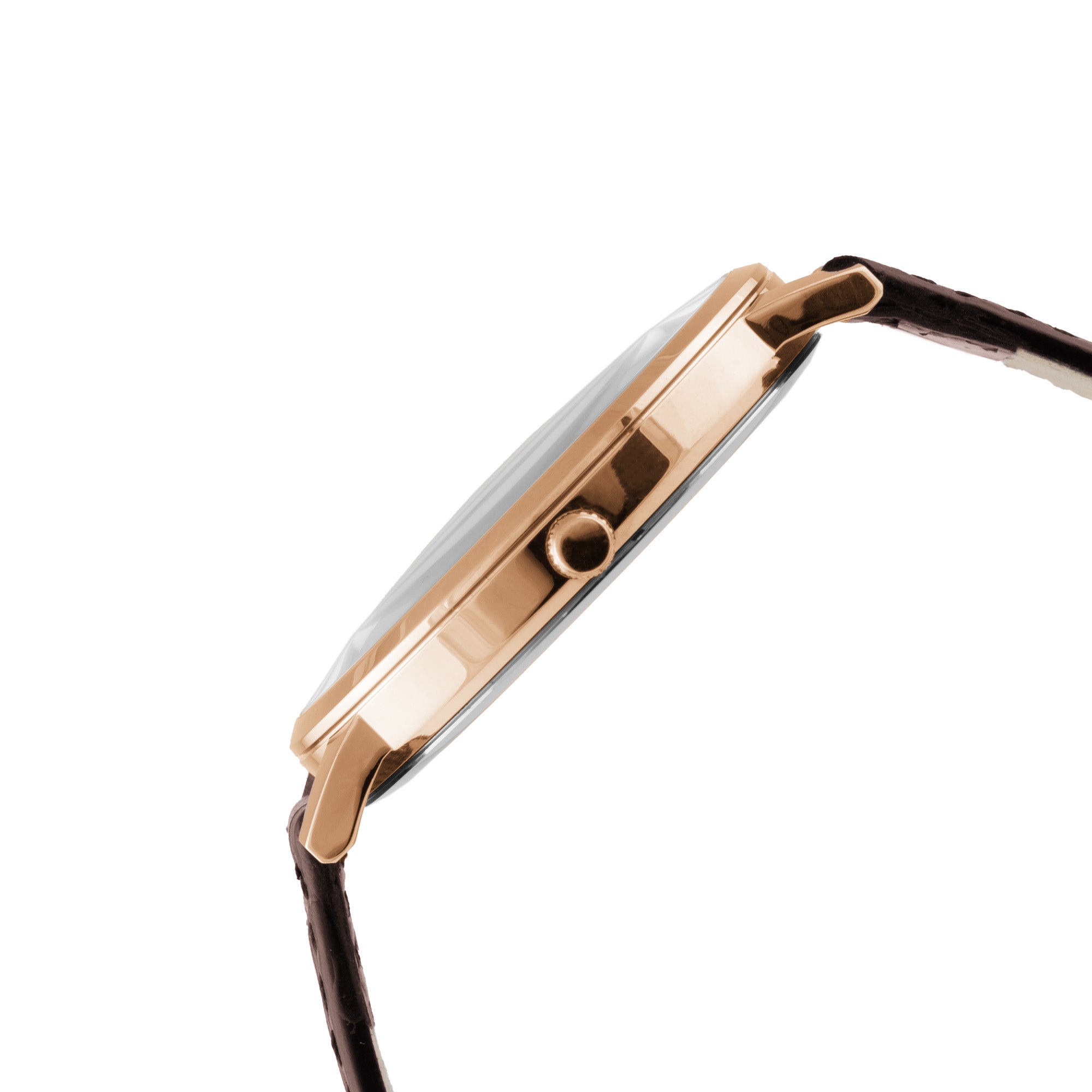ELIZ ES8922G1RSO – ELIZ Classique Men's Watch – 42mm PVD Rose Gold Case – Silver Dial – Quartz Movement – Brown Leather Strap