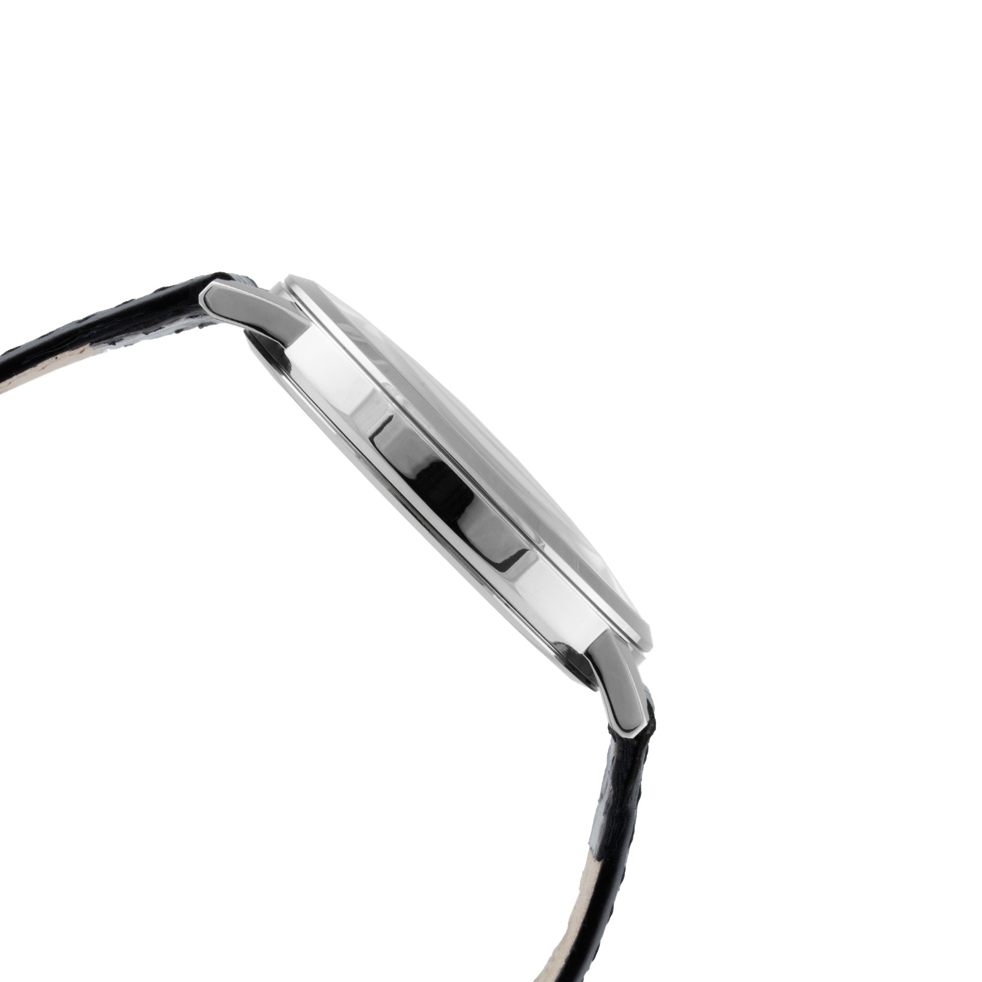 ELIZ ES8922G1SSN – ELIZ Classique Men's Watch – 42mm PVD Silver Case – Silver Dial – Quartz Movement – Black Leather Strap
