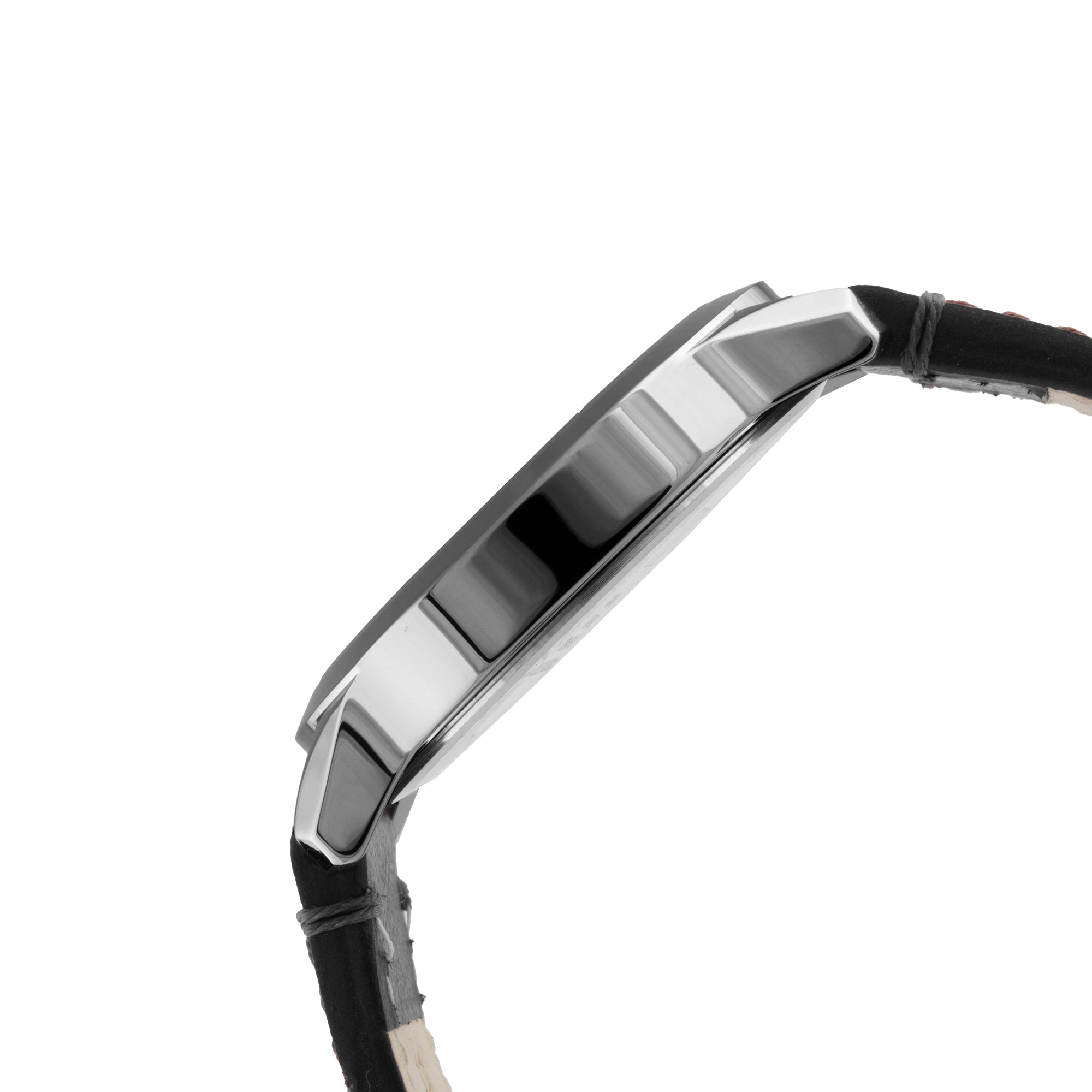 ELIZ ES8923G1AGN SS Caseback & Leather Strap Day-Date Men's Watch