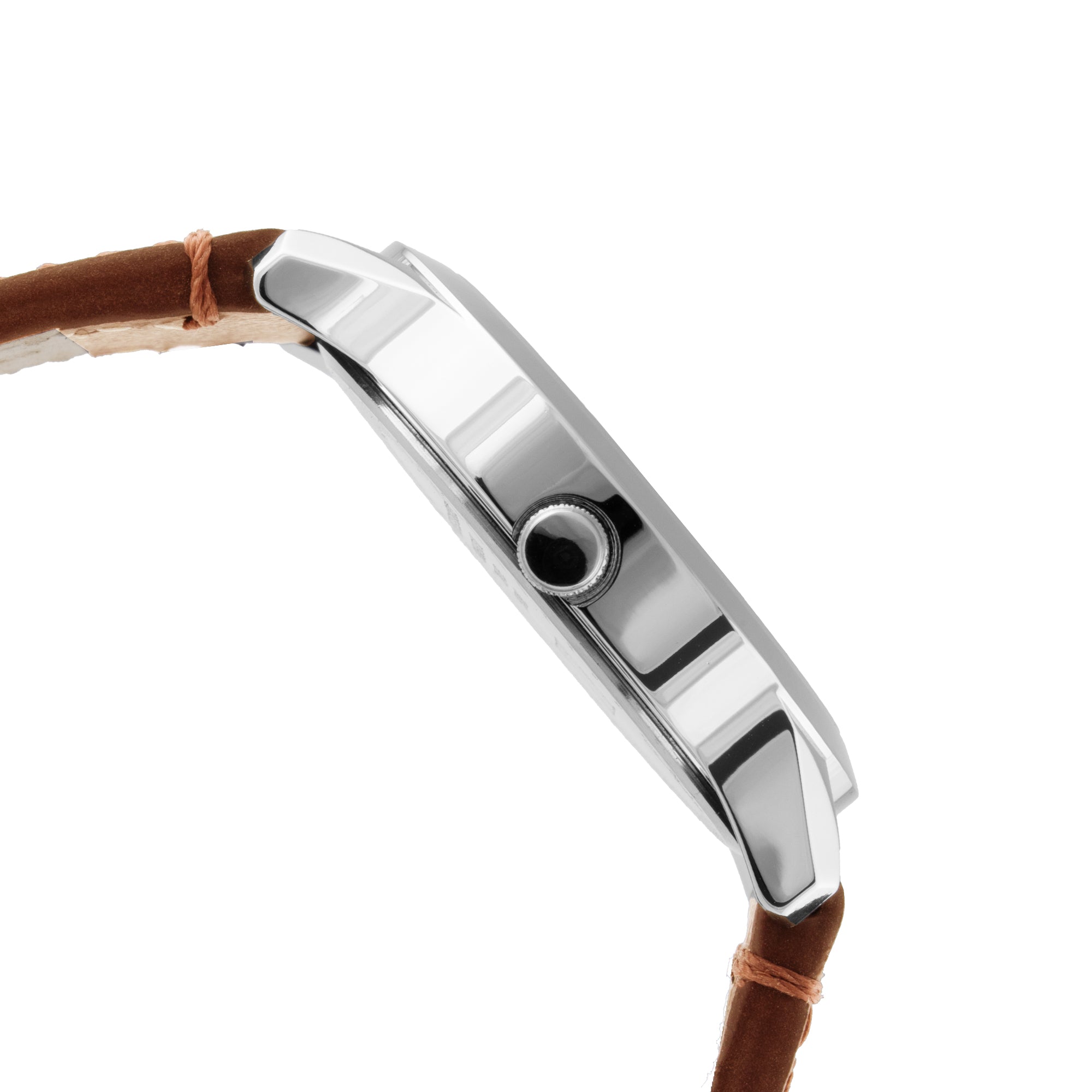 ELIZ ES8923G1SSD – ELIZ Classique Men's Watch – 42mm PVD Silver Case – Silver Dial – Quartz Movement – Tan Brown Leather Strap