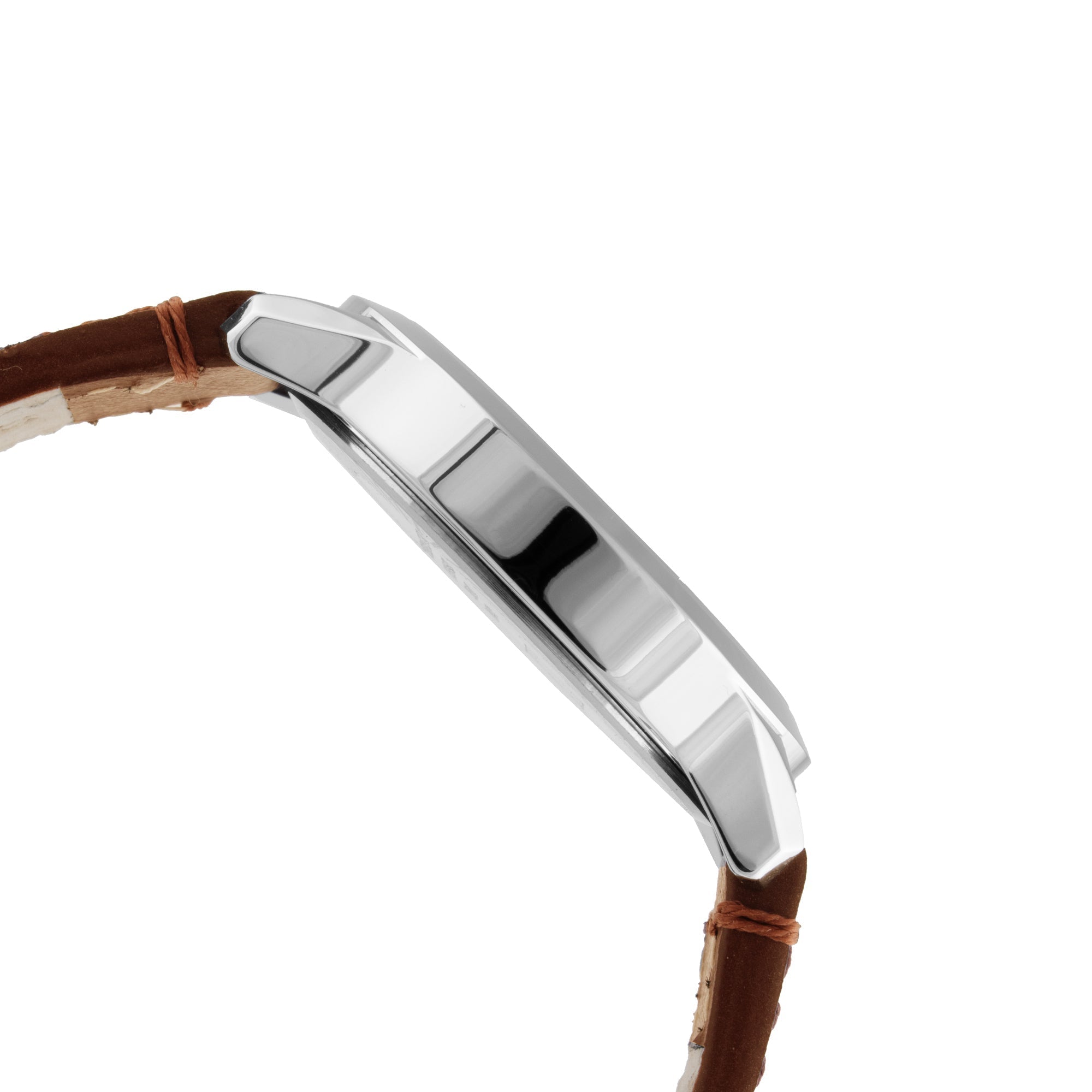 ELIZ ES8923G1SSD SS Caseback & Leather Strap Day-Date Men's Watch