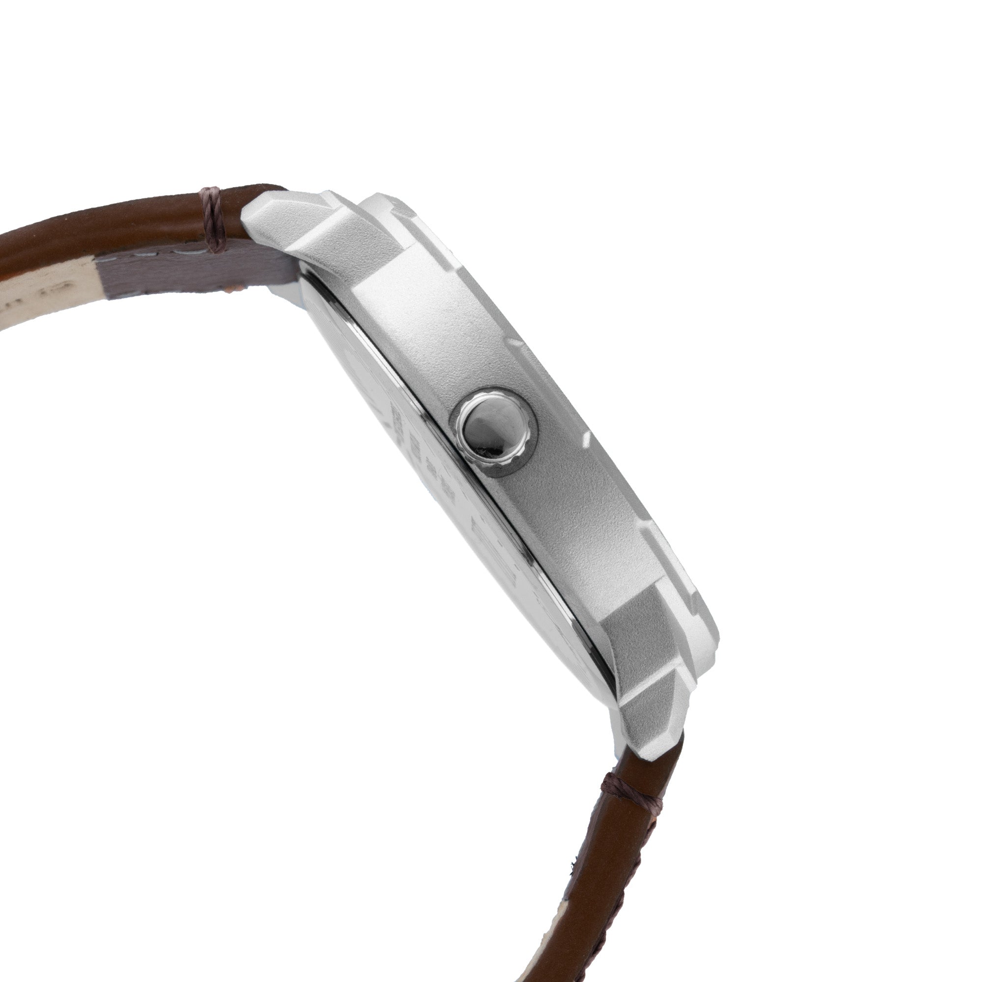 ELIZ ES8924G1SBO β ELIZ Classique Men's Watch β 42mm PVD Silver Case β Blue Dial β Quartz Movement β Brown Leather Strap