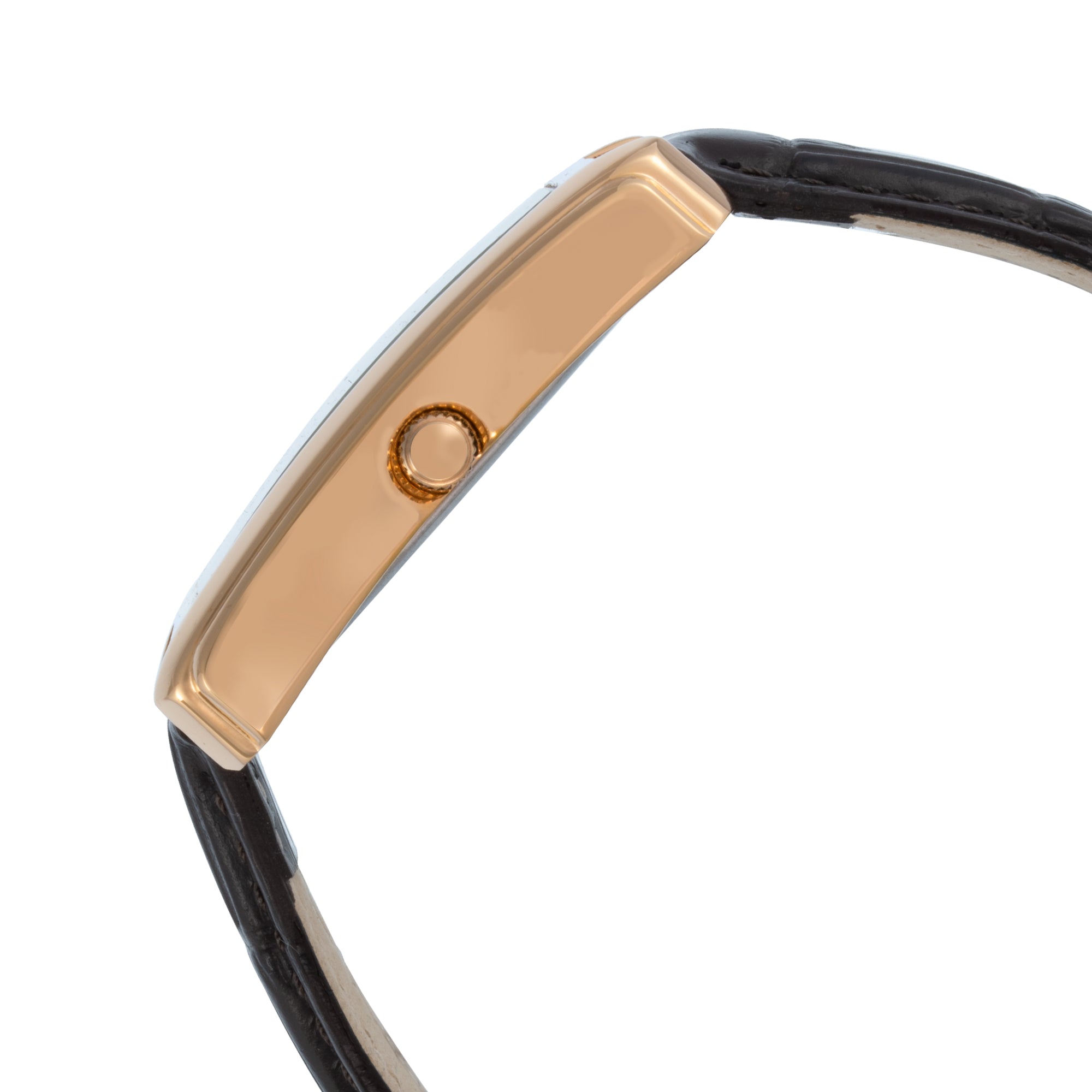 ELIZ ES8925G1RSO SS Caseback & Leather Day-Date Men's Watch