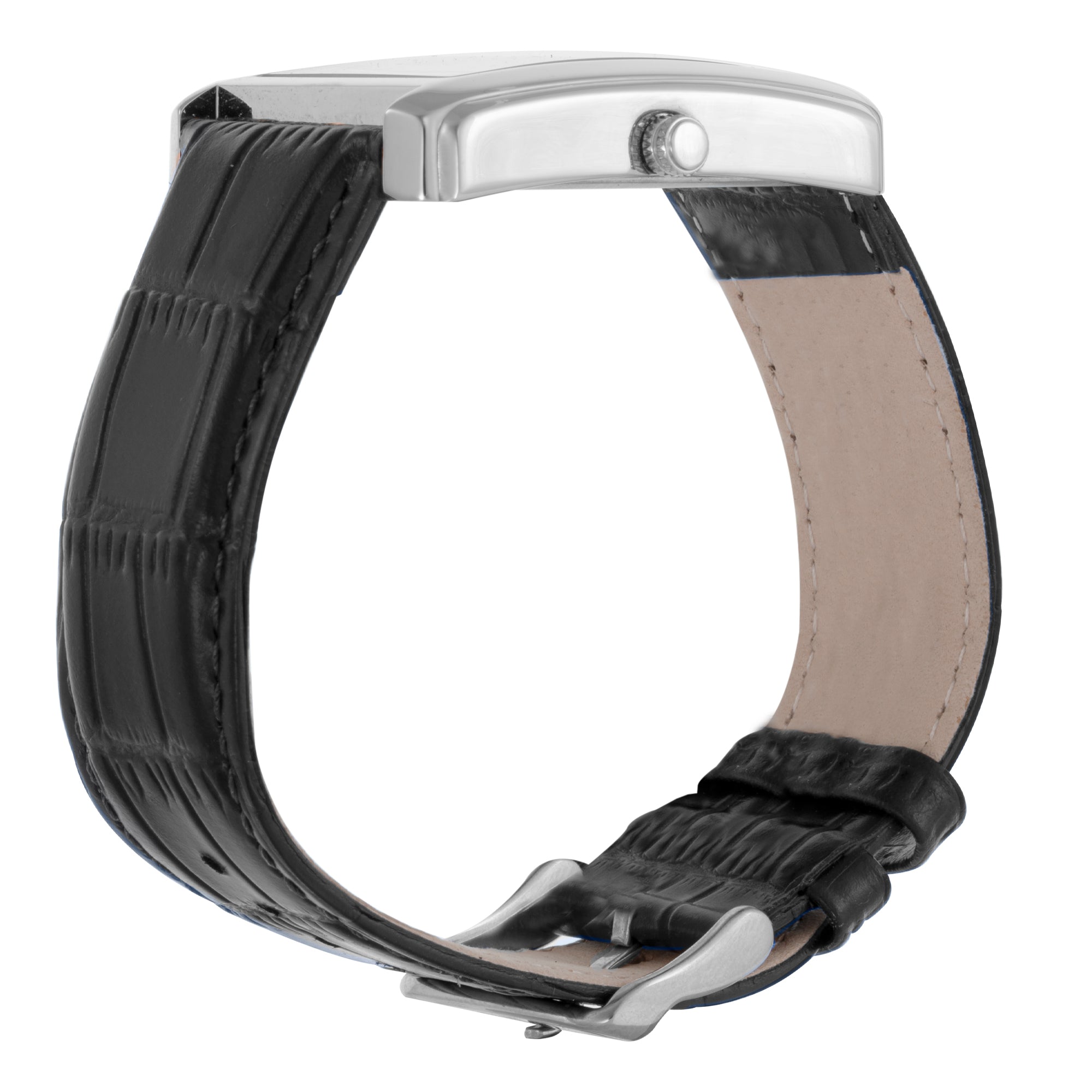 ELIZ ES8925G1SNN SS Caseback & Leather Day-Date Men's Watch