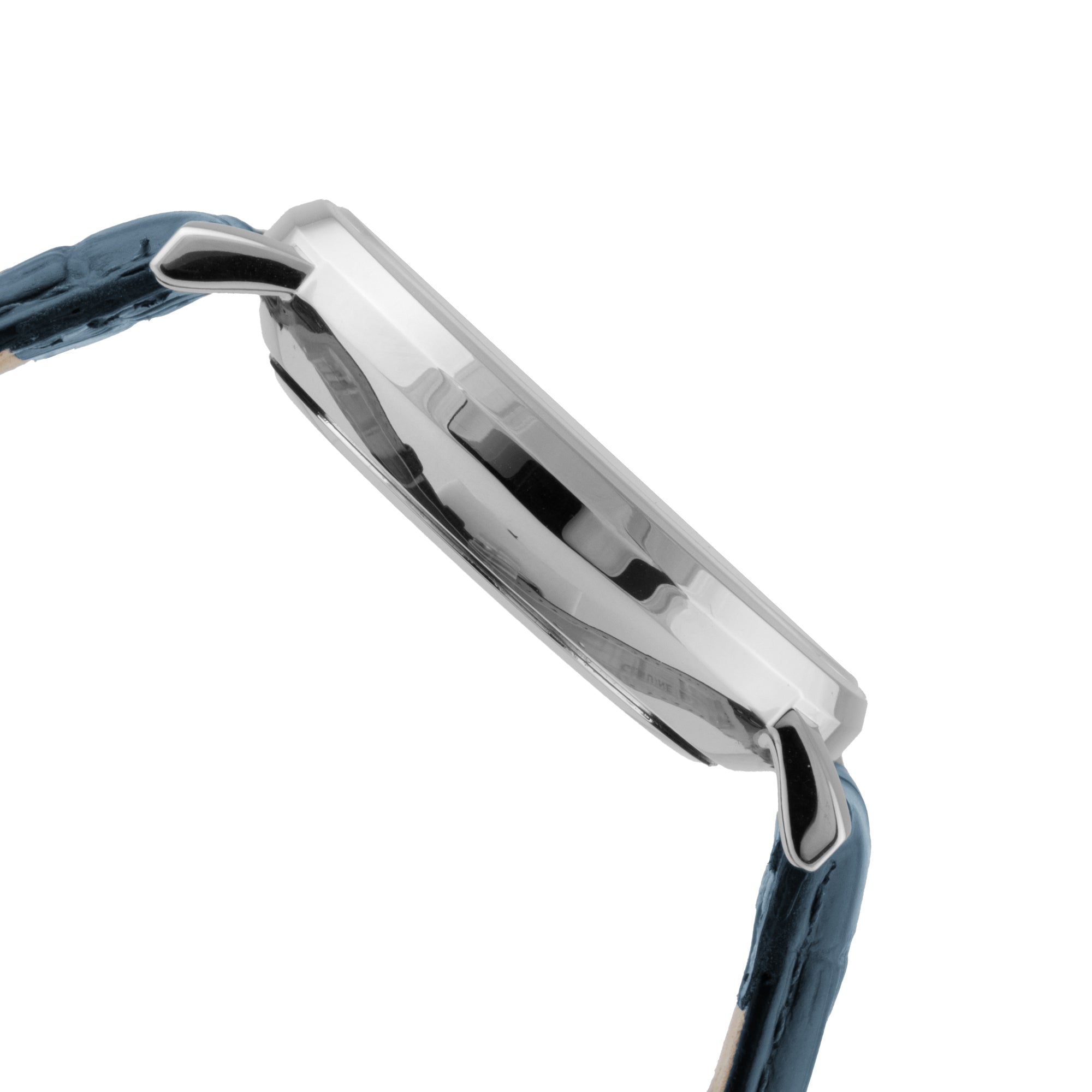 ELIZ ES8926G1SSB – ELIZ Classique Men's Watch – 40mm PVD Silver Case – Silver Dial – Multifunction Quartz Movement – Blue Leather Strap