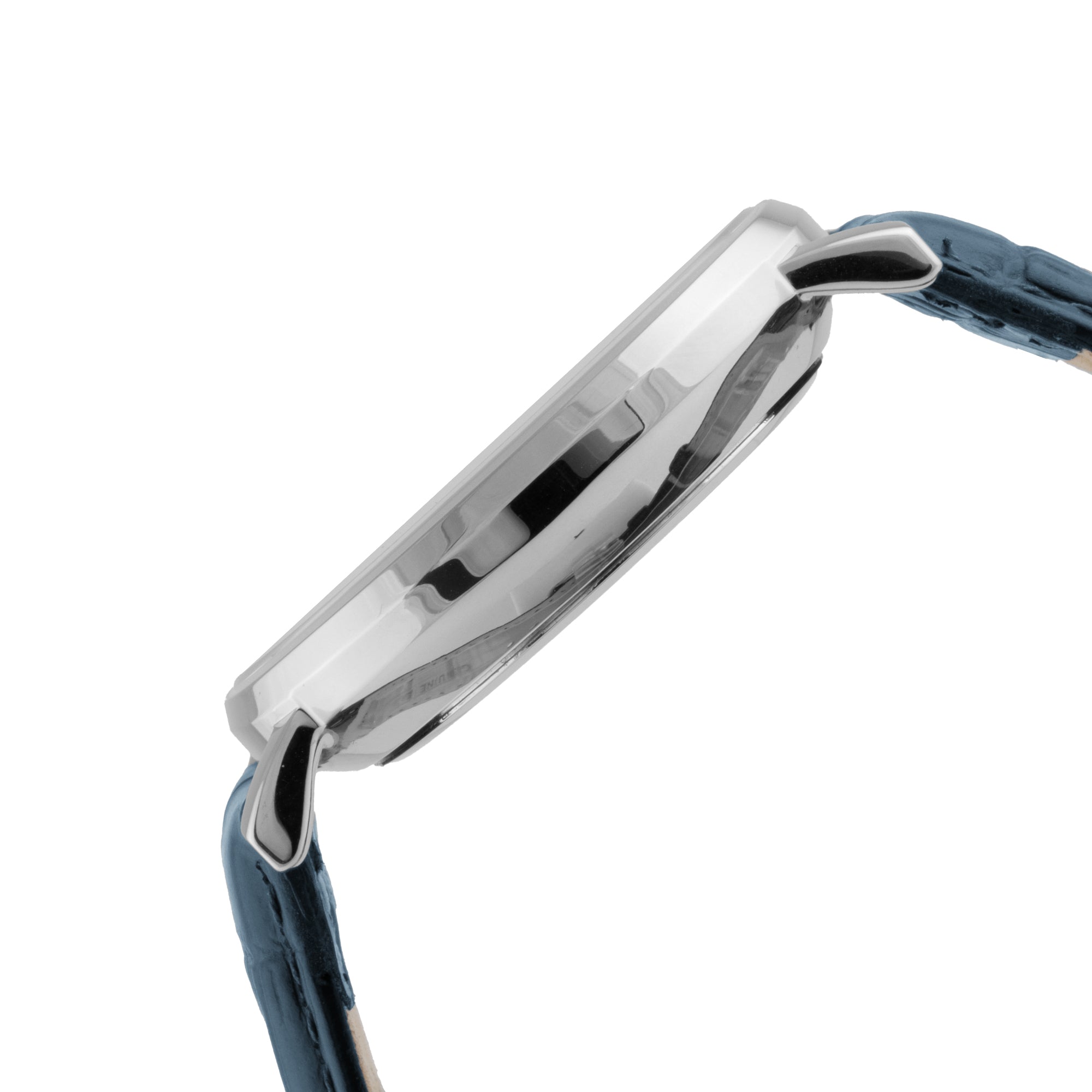 ELIZ ES8926G1SSB – ELIZ Classique Men's Watch – 40mm PVD Silver Case – Silver Dial – Multifunction Quartz Movement – Blue Leather Strap