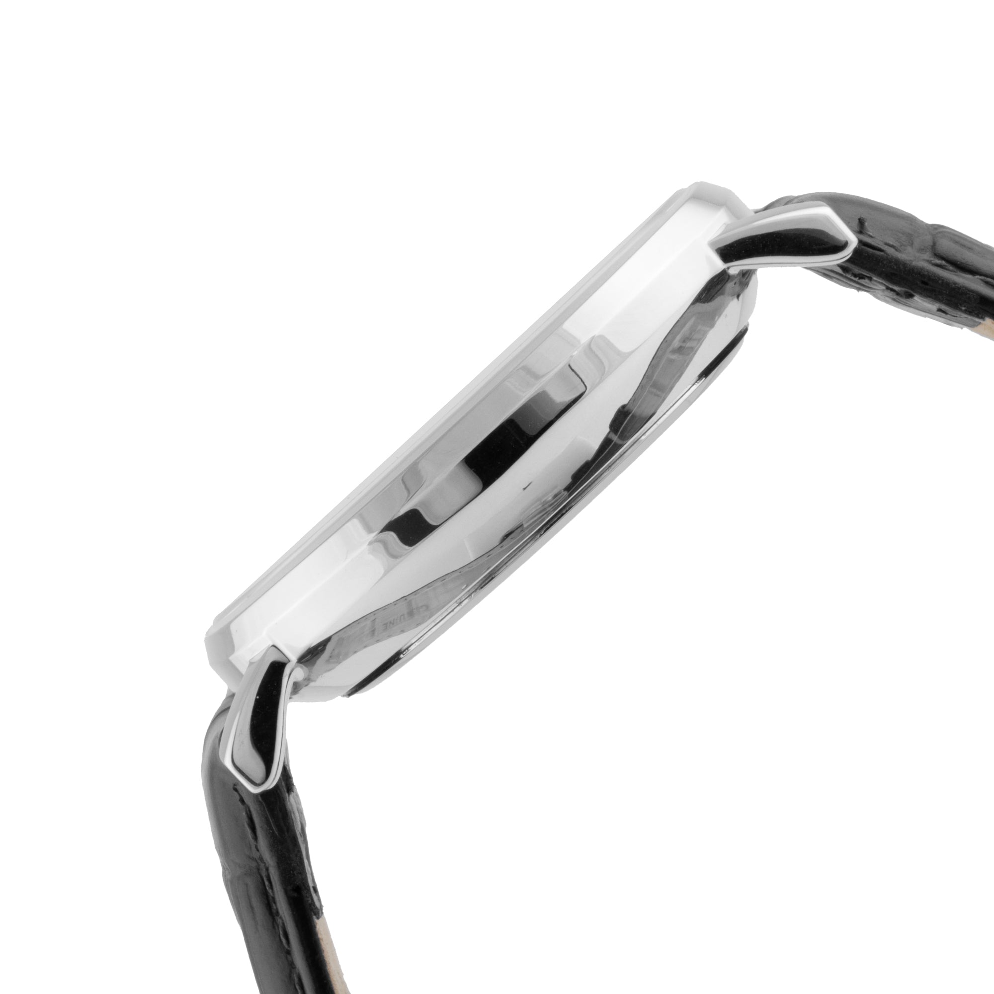 ELIZ ES8926G1SSN – ELIZ Classique Men's Watch – 40mm PVD Silver Case – Silver Dial – Multifunction Quartz Movement – Black Leather Strap