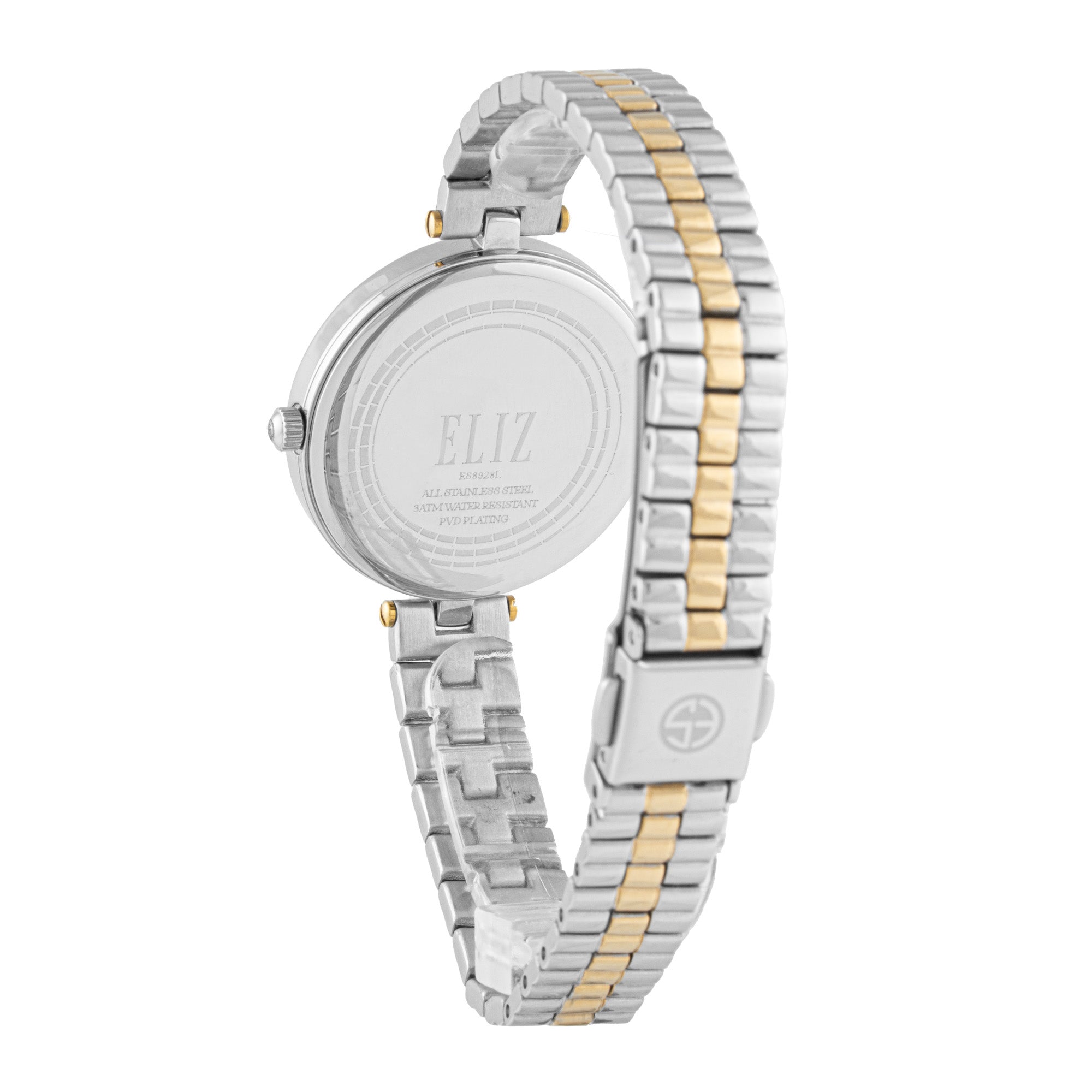 ELIZ ES8928L2THT SS Case & Mesh Strap 3-Hands Women's Watch