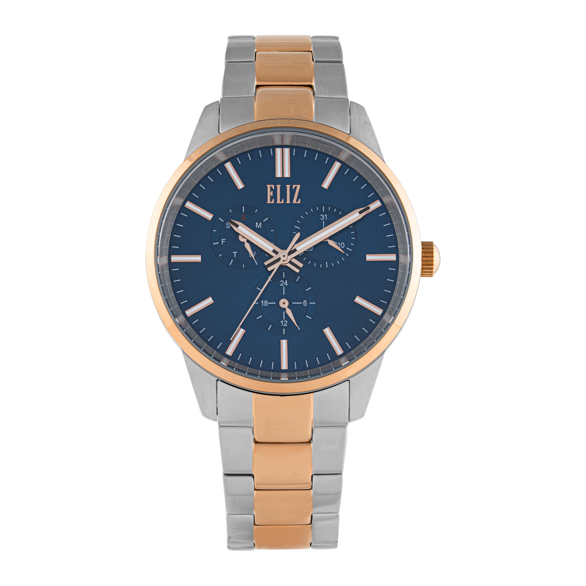 ELIZ ES8942G2UBU SS CASE & BAND MULTIFUNCTION MEN'S WATCH