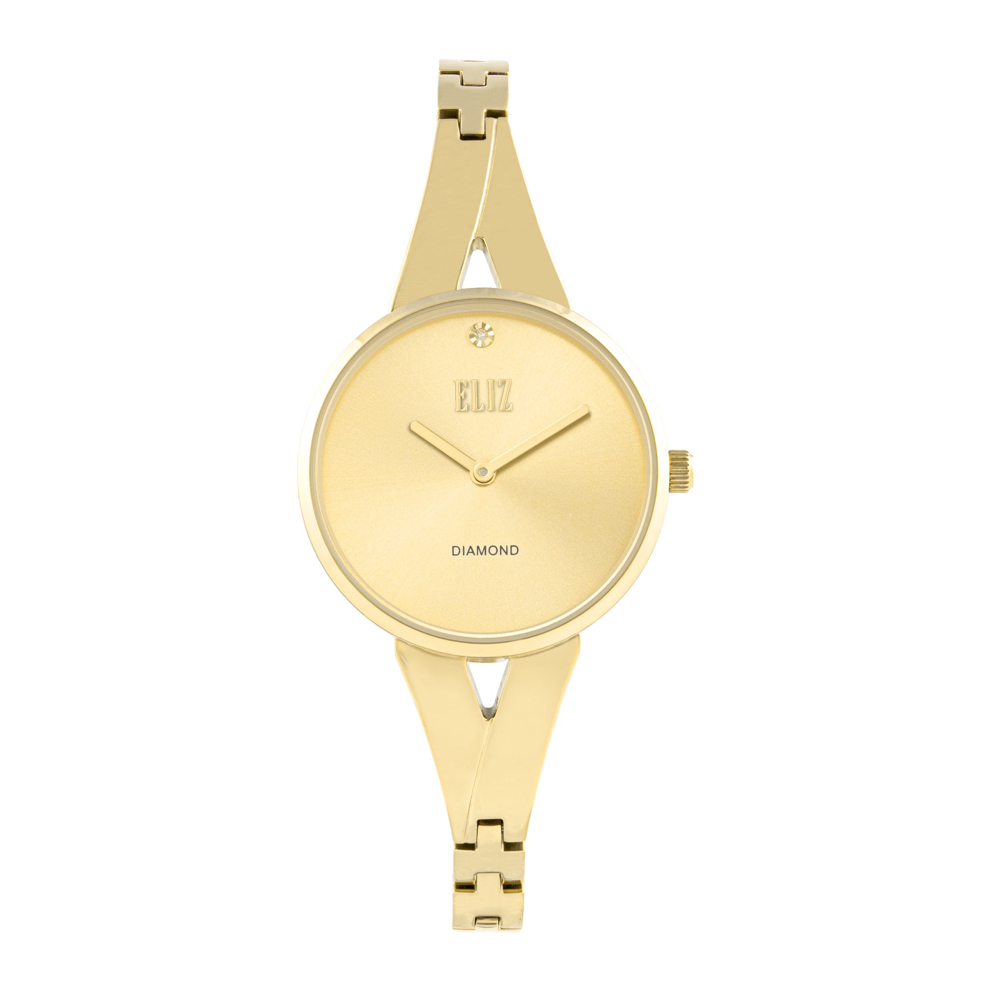 ELIZ ES8945L2GCG SS Case & Band Two-Hands Women's Diamond Watch