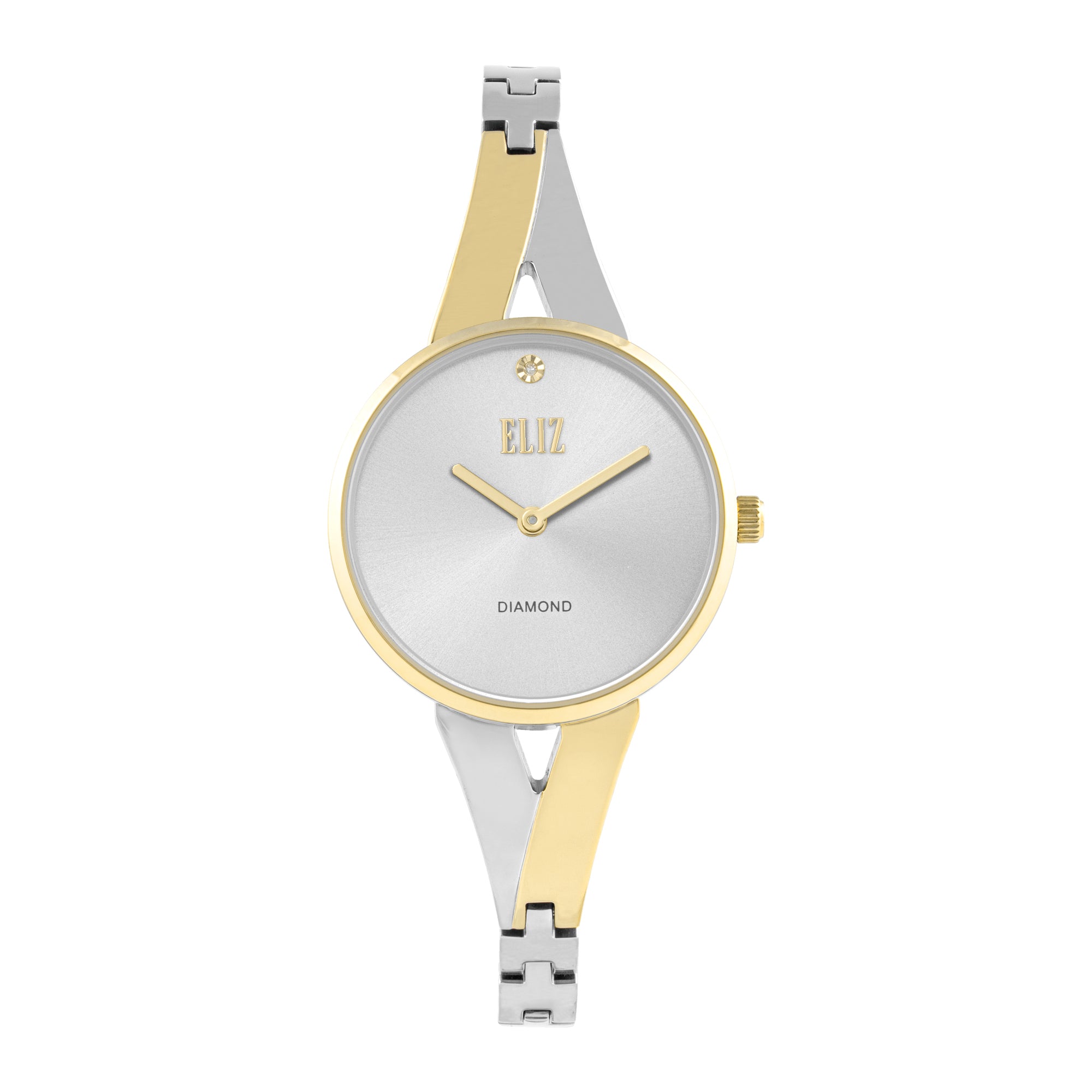 ELIZ ES8945L2TST SS Case & Band Two-Hands Women's Diamond Watch