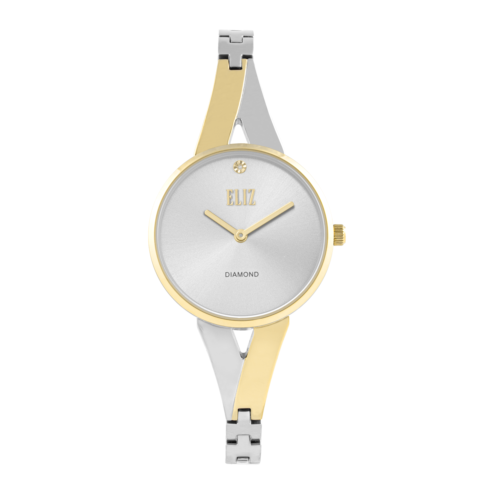 ELIZ ES8945L2TST SS Case & Band Two-Hands Women's Diamond Watch