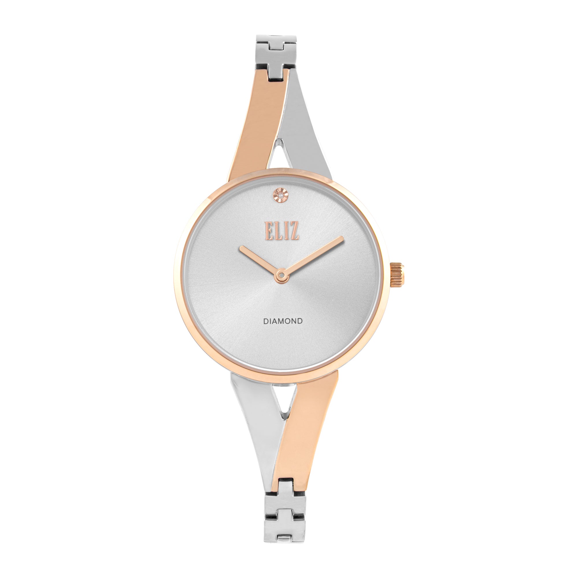 ELIZ ES8945L2USU SS Case & Band Two-Hands Women's Diamond Watch