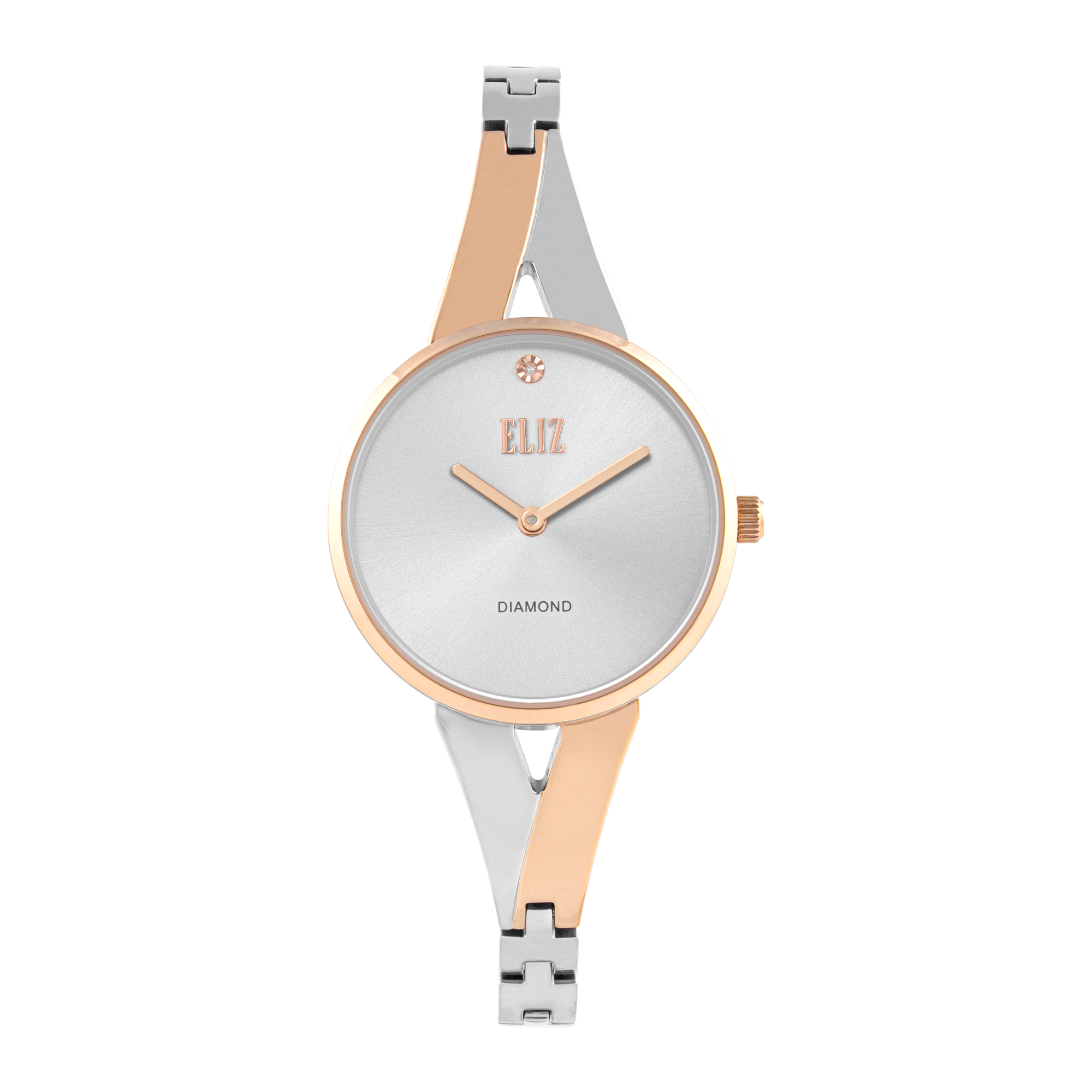 ELIZ ES8945L2USU SS Case & Band Two-Hands Women's Diamond Watch