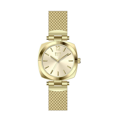 ELIZ ES8947L2GCG SS Case & Mesh Strap Three-hands Women's Watch
