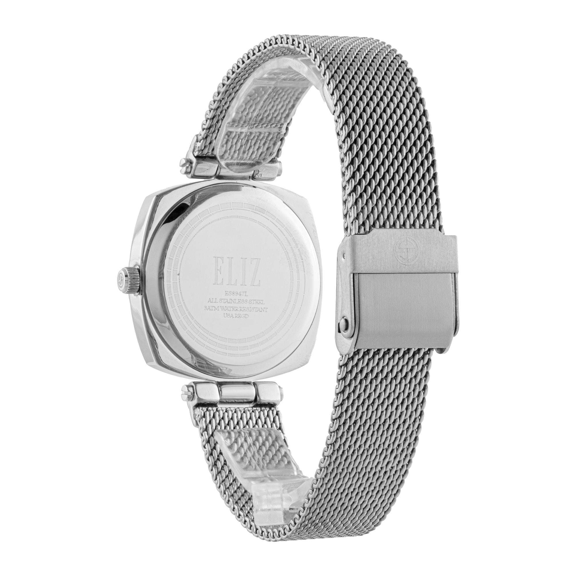 ELIZ ES8947L2SES SS Case & Mesh Strap Three-hands Women's Watch