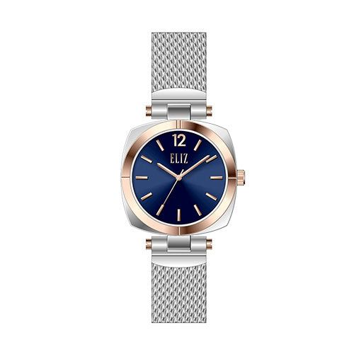 ELIZ ES8947L2UBS SS Case & Mesh Strap Three-hands Women's Watch