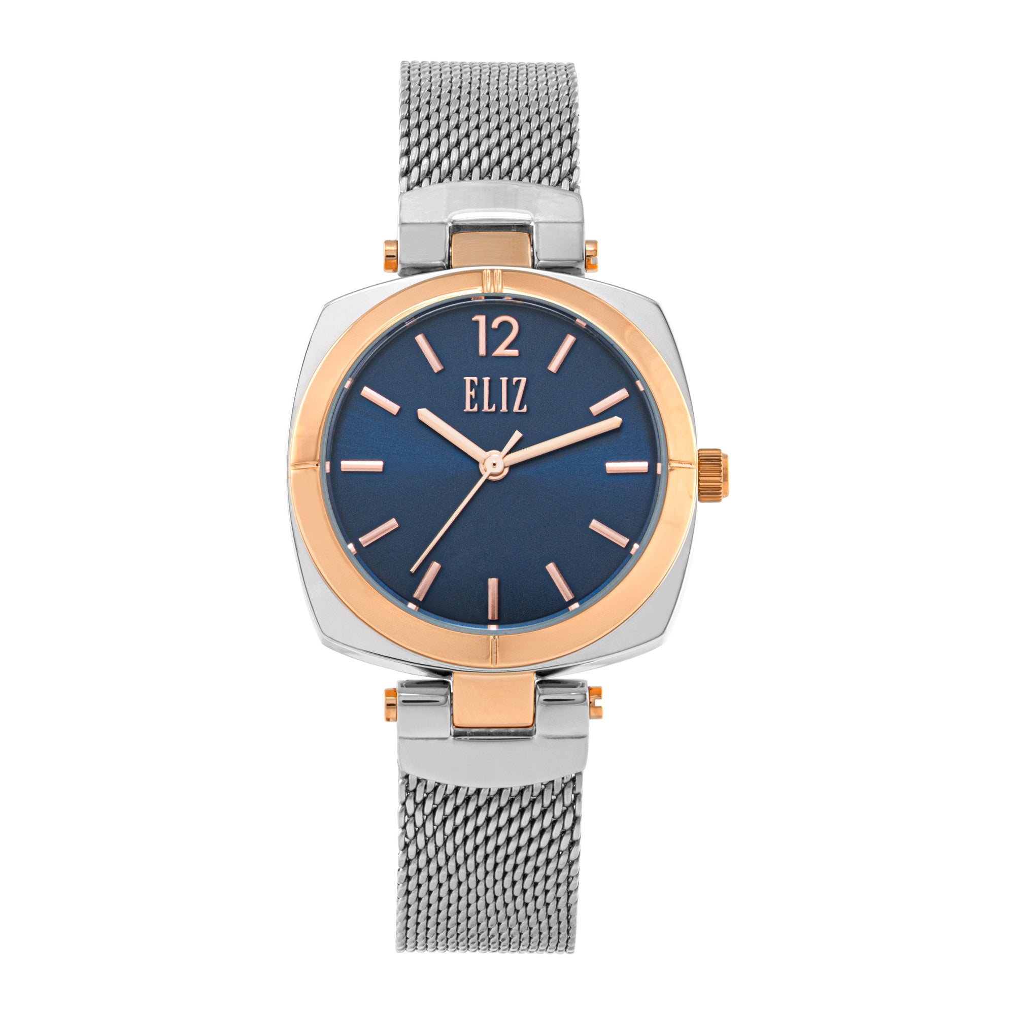 ELIZ ES8947L2UBS SS Case & Mesh Strap Three-hands Women's Watch