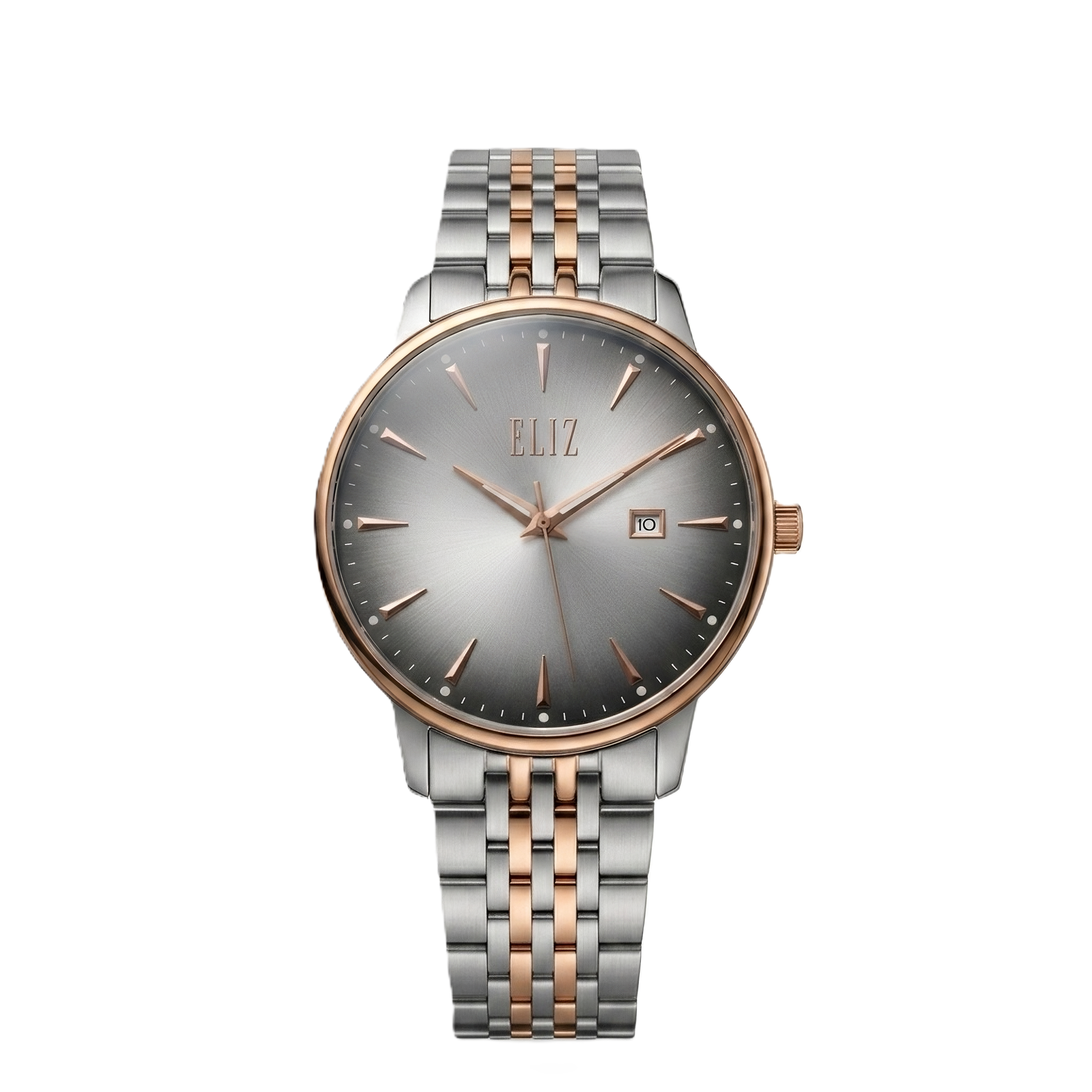 ELIZ ES8971G2UGU SS Case & Band Calendar Men's Watch
