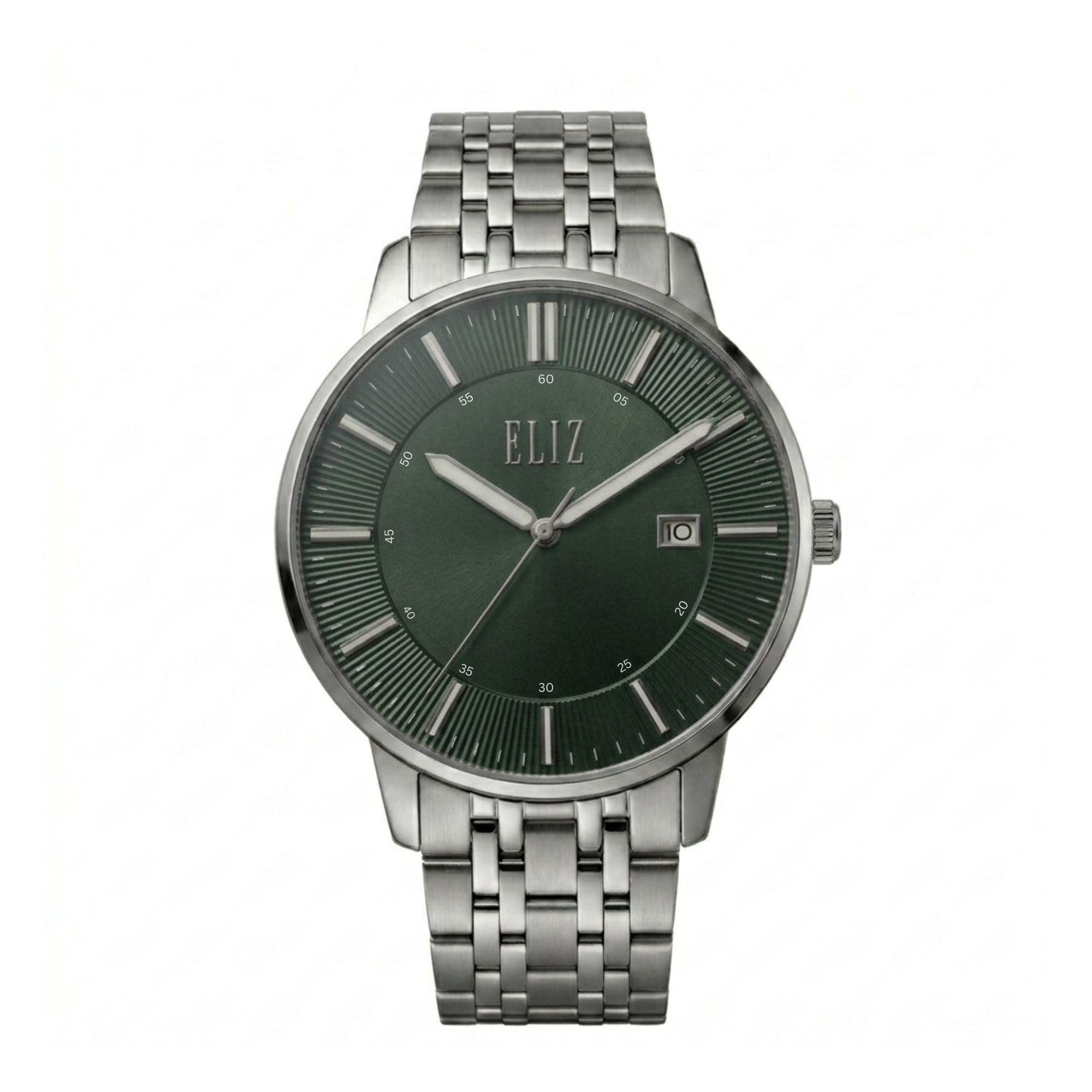 ELIZ ES8972G2SES SS Case & Band Calendar Men's Watch