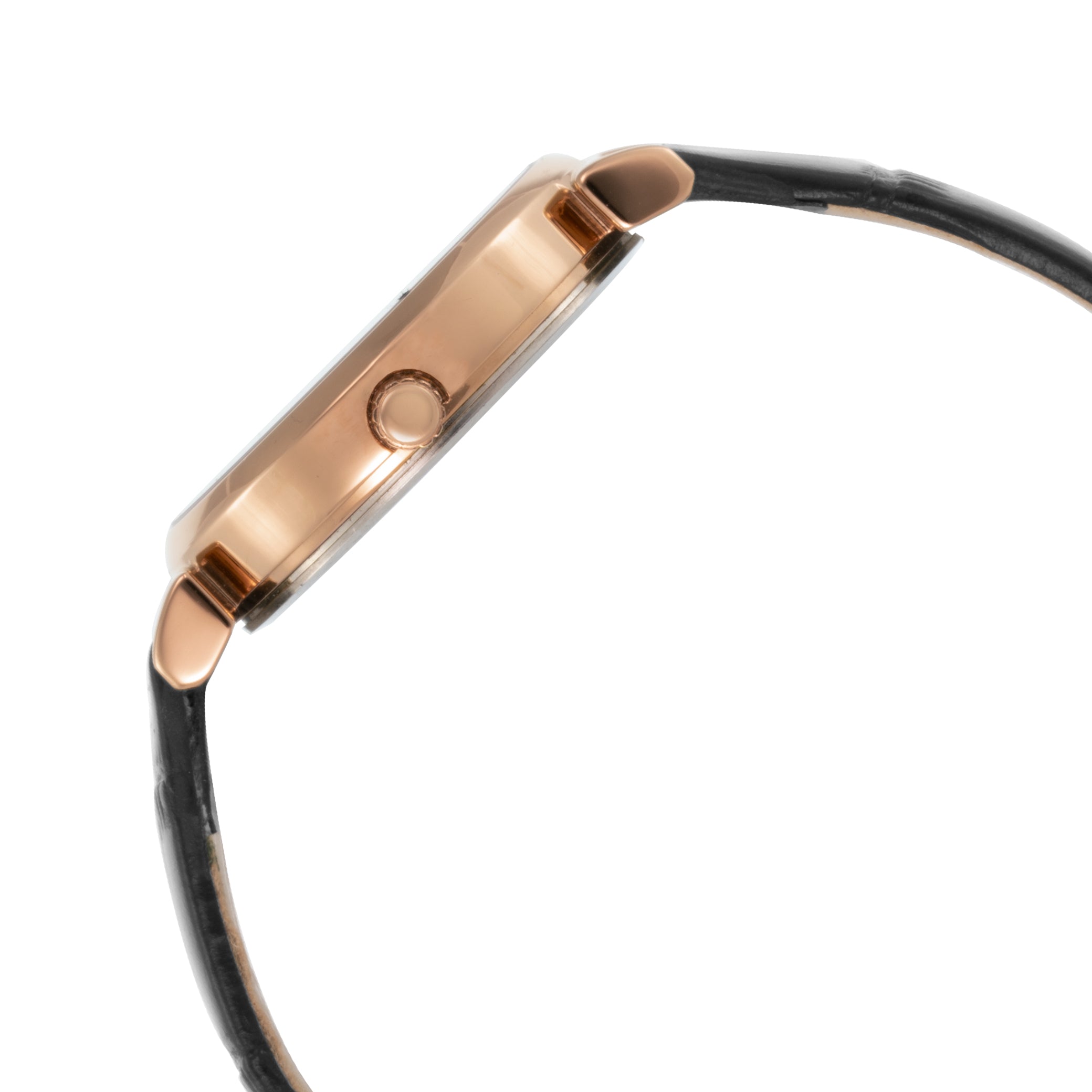 ELIZ ES8910L1RGG SS Caseback & Leather 2-Hands Women's Watch