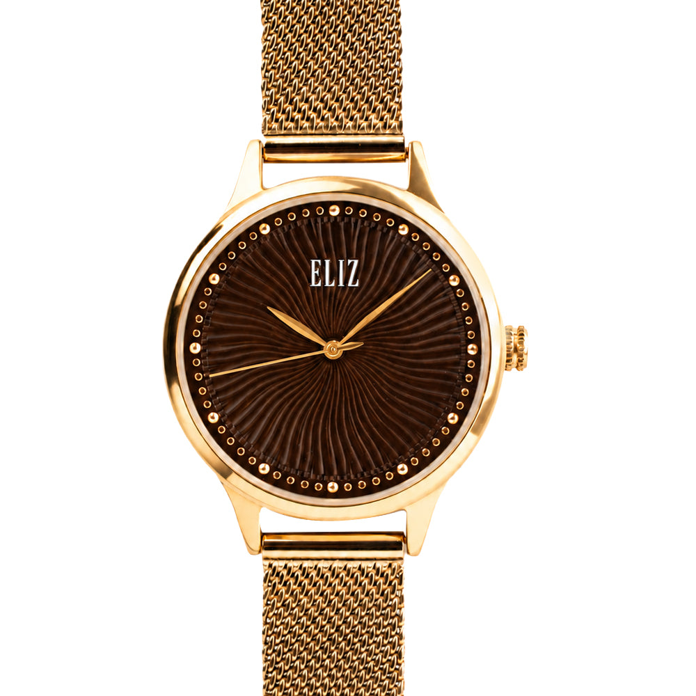 ELIZ ES9007L2ROR SS Case and Mesh Strap Three-hands Women's watch