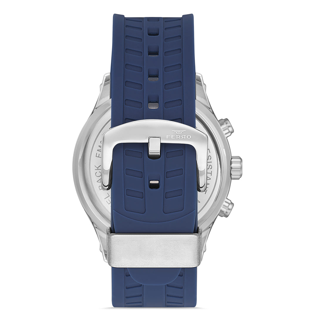 FERRO FM11354D-L3 SS Caseback & Silicone Multifunction Men's Watch