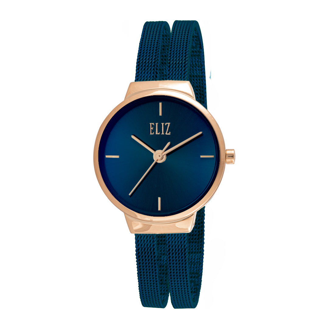 ELIZ ES8789L2RBB SS Mesh Strap Women's Watch - Front