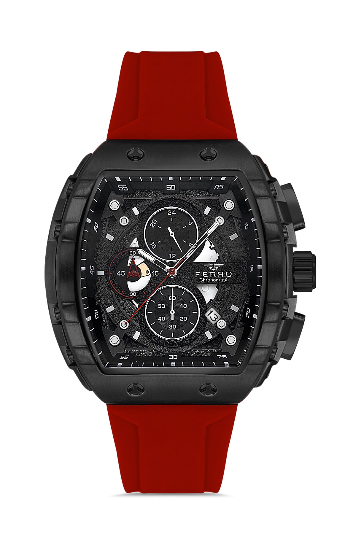 Ferro FM11346D-ZK Metal Case And Silicon Strap Men's Watch