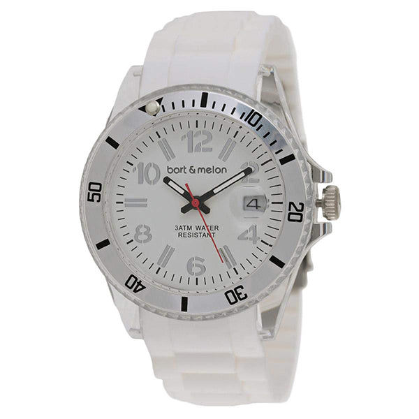 Bart & Melon 11-DG003 White SS Case Silicon Band Kids Watch