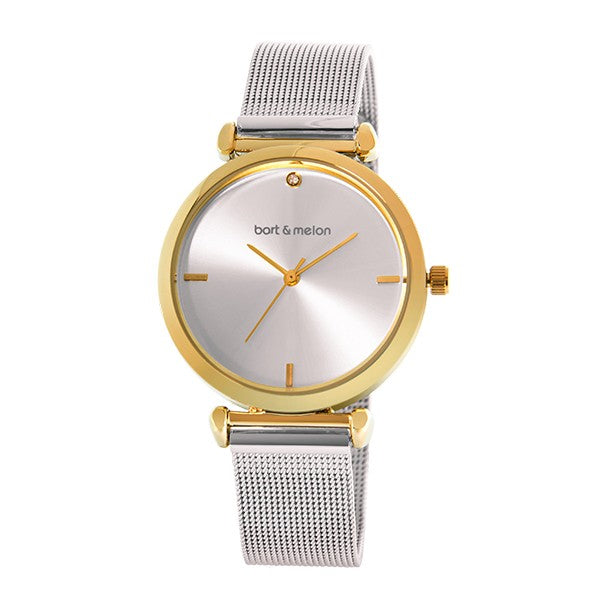 Bart & Melon Women's Silver Dial Mesh Band Watch - 19-NL027GWS