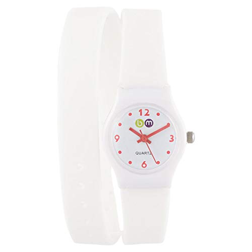 Bart & Melon Women's White Dial White Polycarbonate Case XL silicon Band Analog Watch 11-NL004 -WR