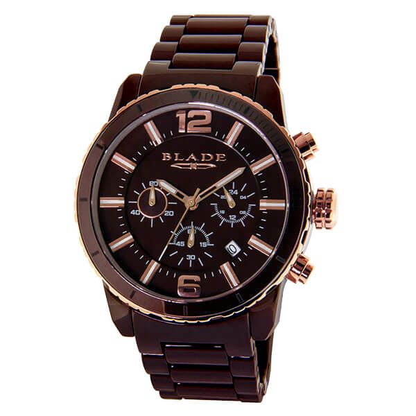 BLADE Ceracro 3572G3ROO Brown/Rose Ceramic Case and Band Men's Watch