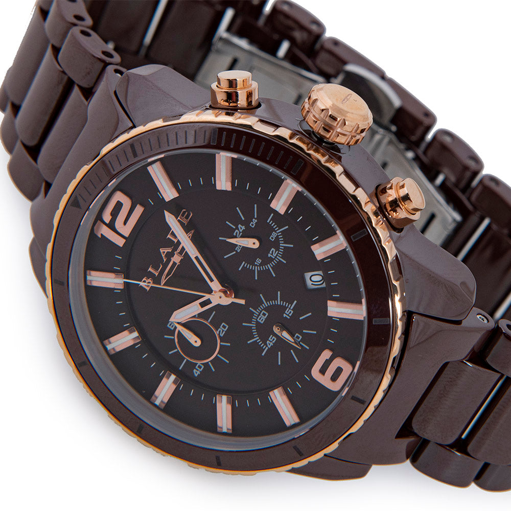 BLADE Ceracro 3572G3ROO Brown/Rose Ceramic Case and Band Men's Watch