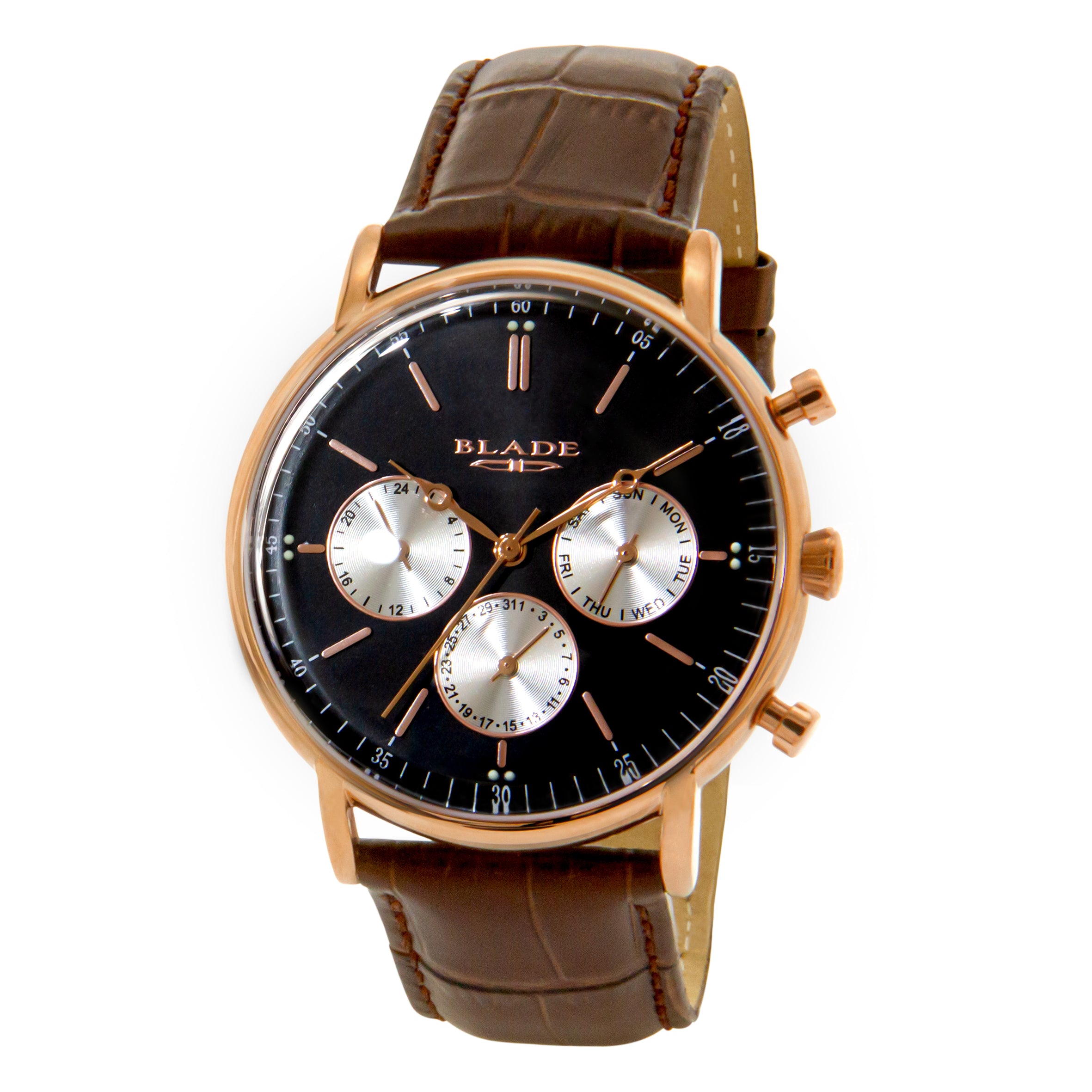 BLADE Alpha 3663G1RNO SS Case Brown Leather Strap Men's Watch