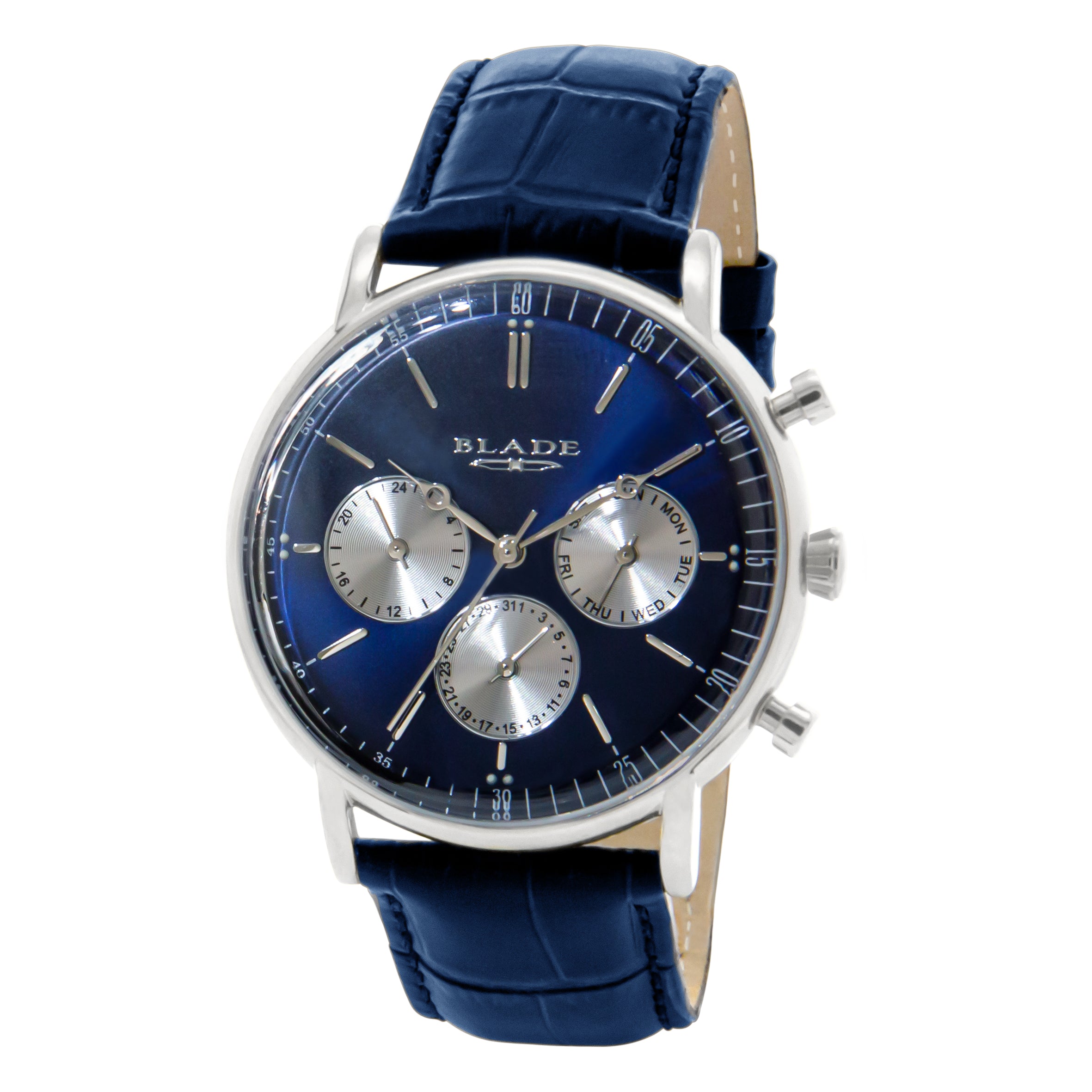 BLADE Alpha 3663G1SBB SS Case Blue Leather Strap Men's Watch