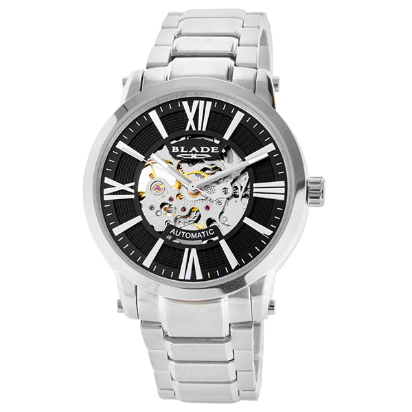 Blade men's Black Dial Stainless steel Case and Band Skeleton Autom atic Mechanical Volare SS Black 1