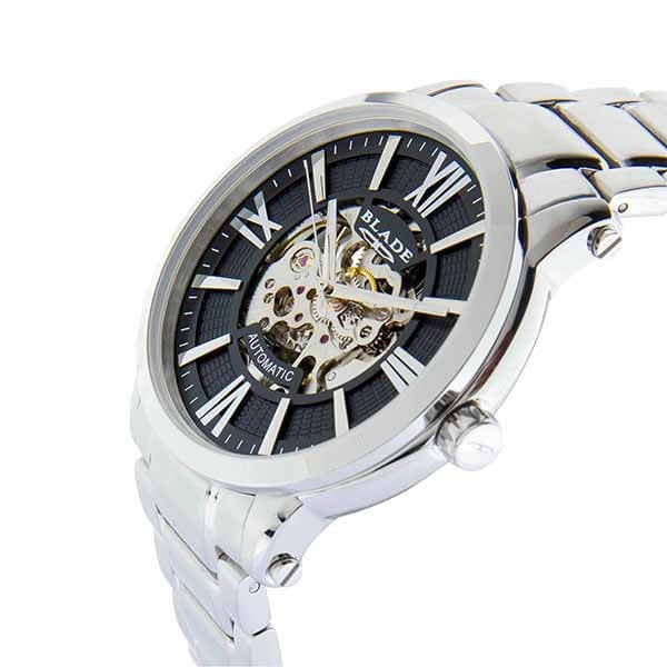 Blade men's Black Dial Stainless steel Case and Band Skeleton Autom atic Mechanical Volare SS Black  2