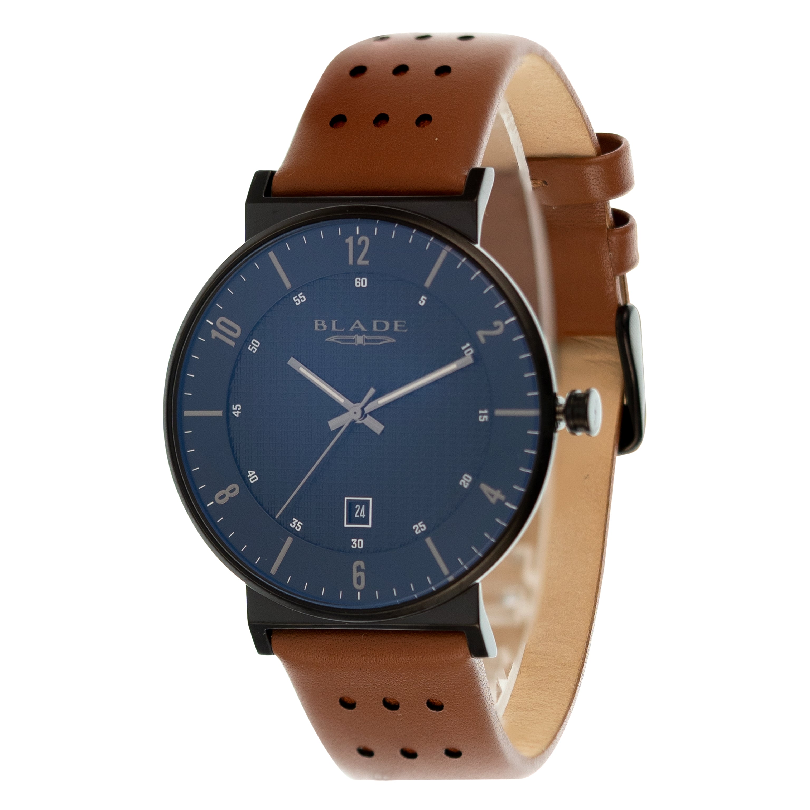 BLADE Wanderer Noir 3683G1NND SS Leather Watch - Front