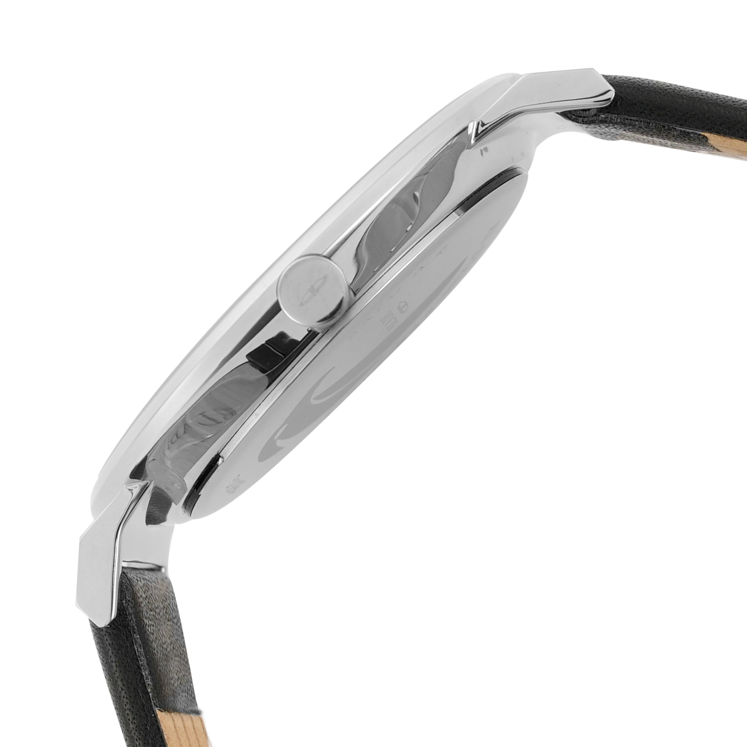 BLADE Wanderer Black 3683G1SNN SS Leather Men's Watch - Side 01